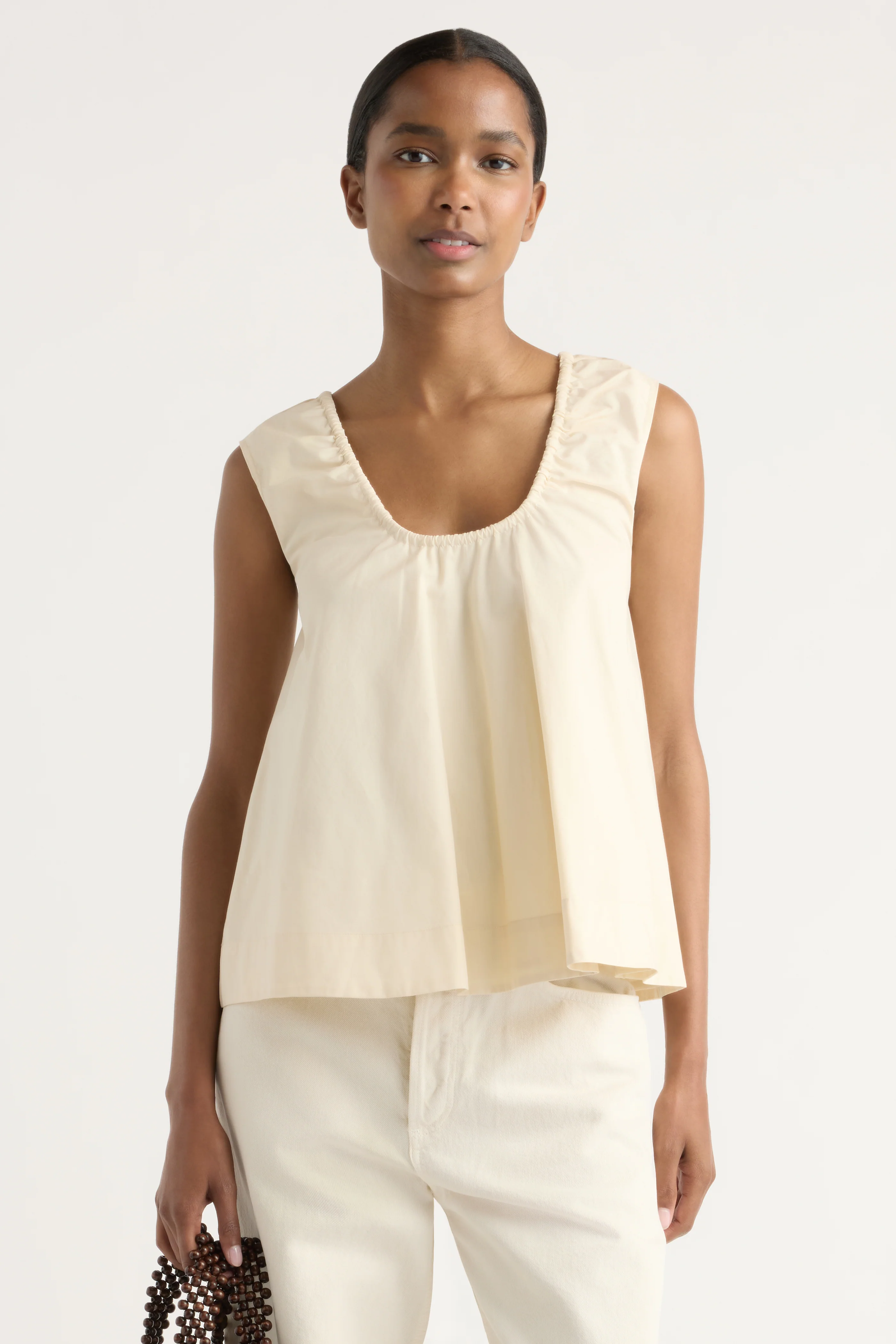 Abby Organic Cotton U-Neck Top - Image 2