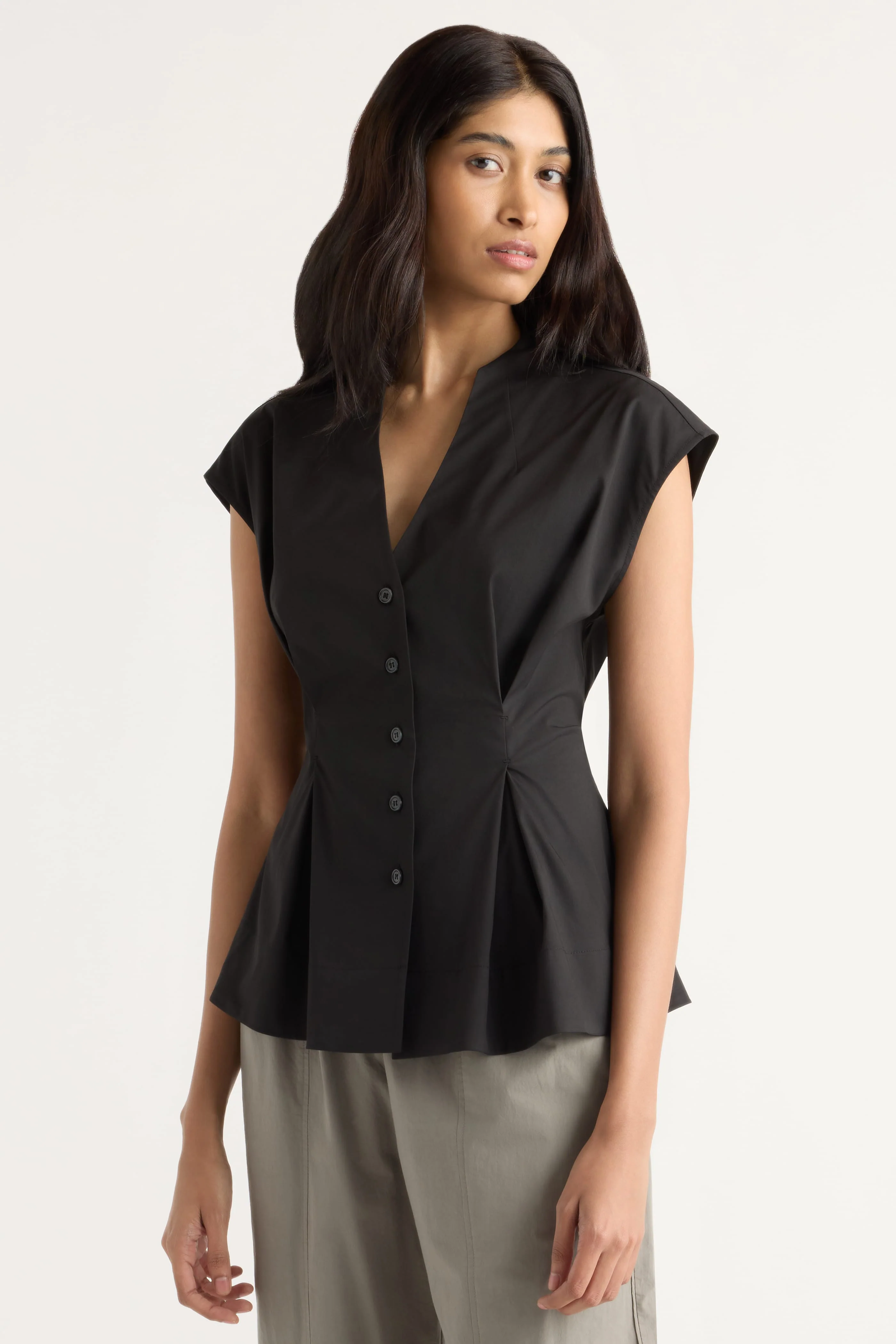 Acacia Cinch-Waist Sculpted Blouse - Image 2