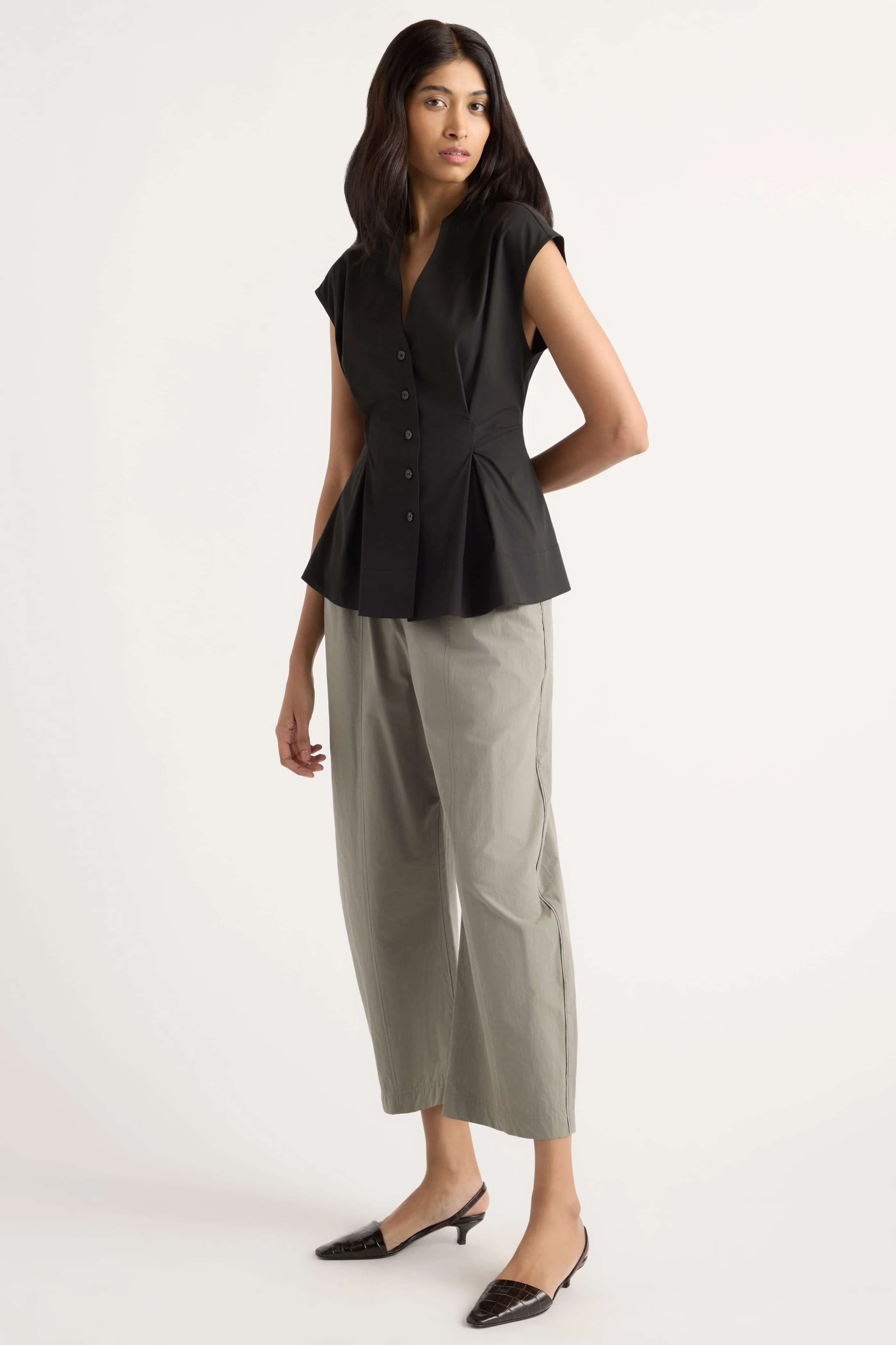 Acacia Cinch-Waist Sculpted Blouse - Image 3