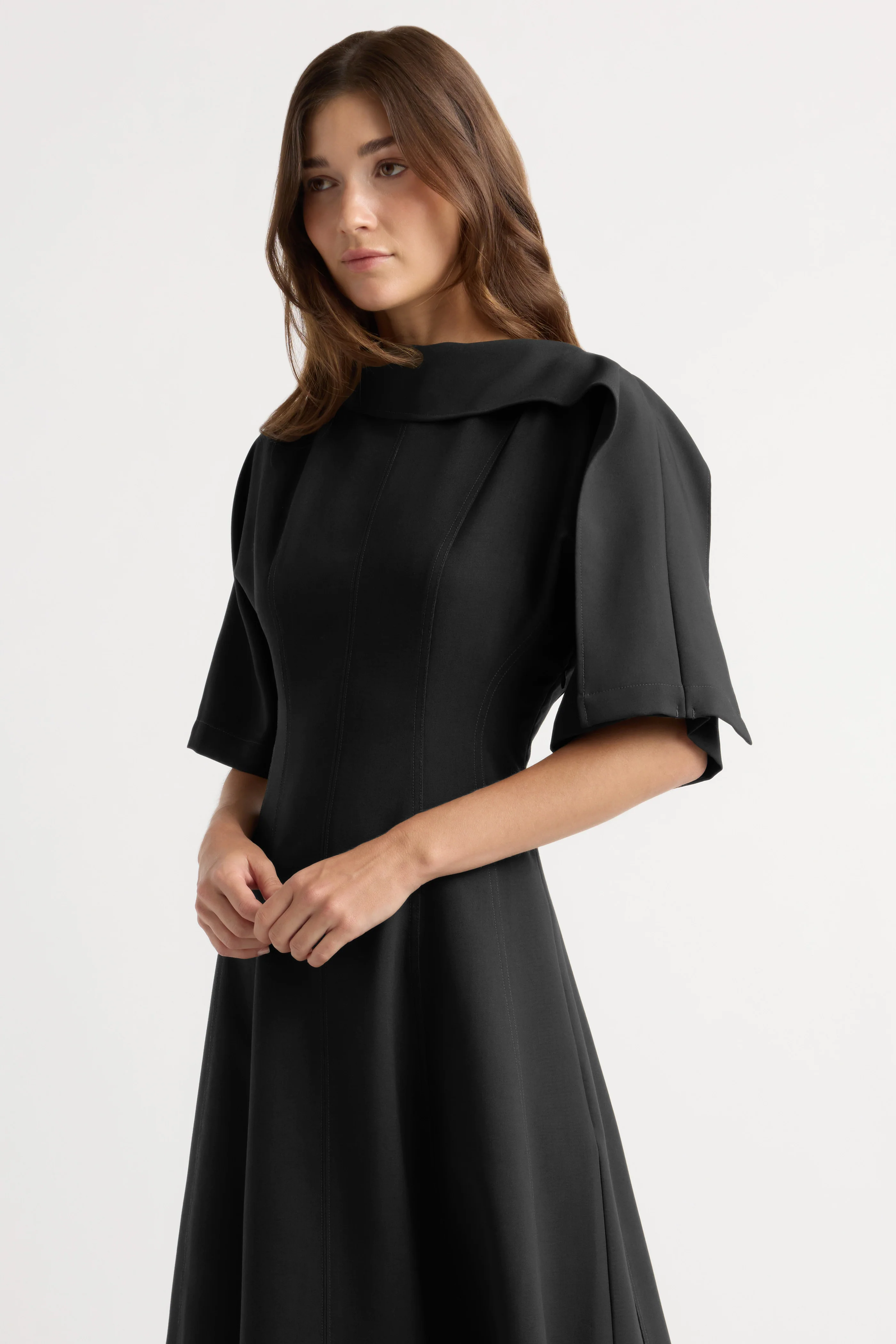 Addison Foldover Scarf-Neck Dress - Image 3