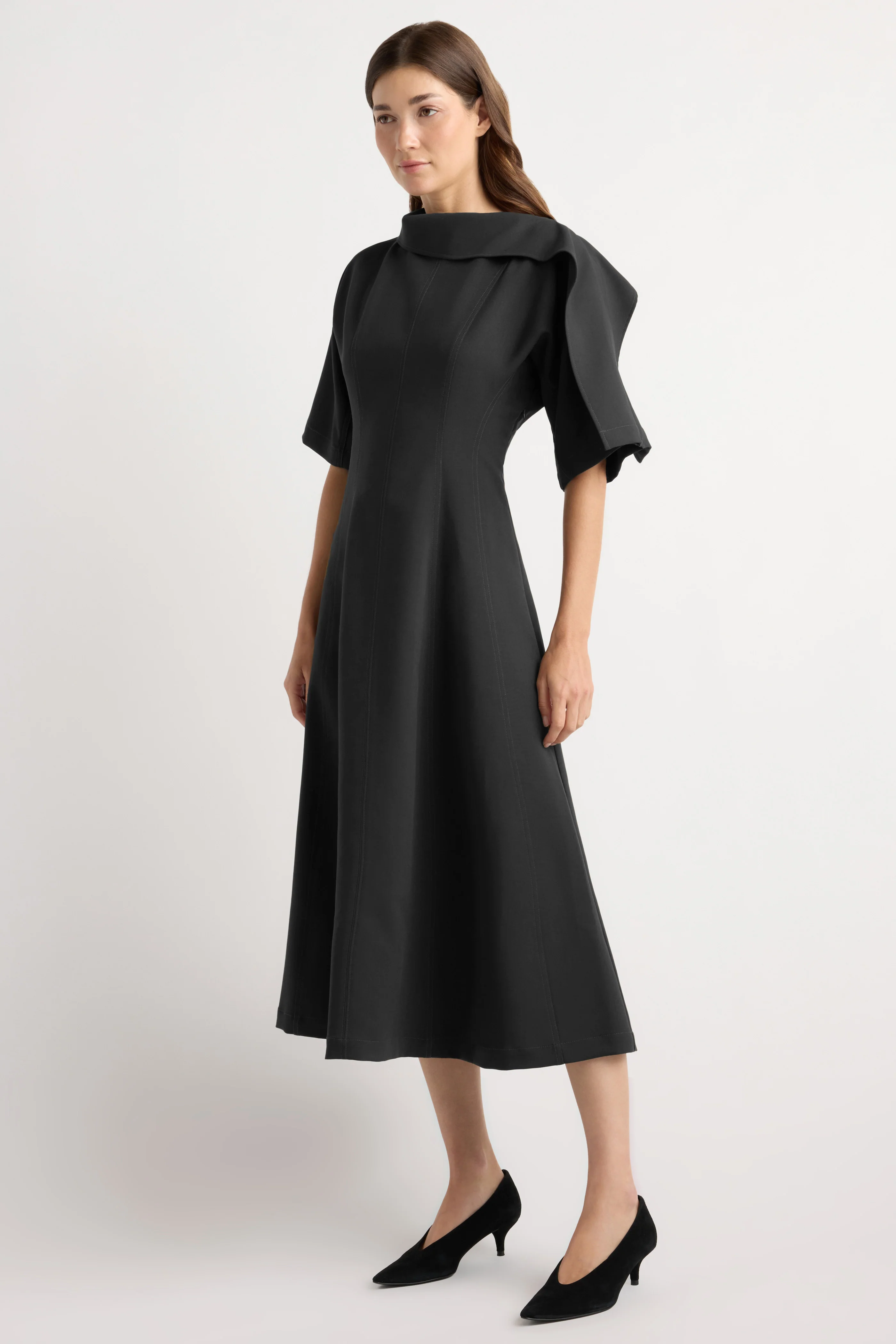 Addison Foldover Scarf-Neck Dress - Image 5