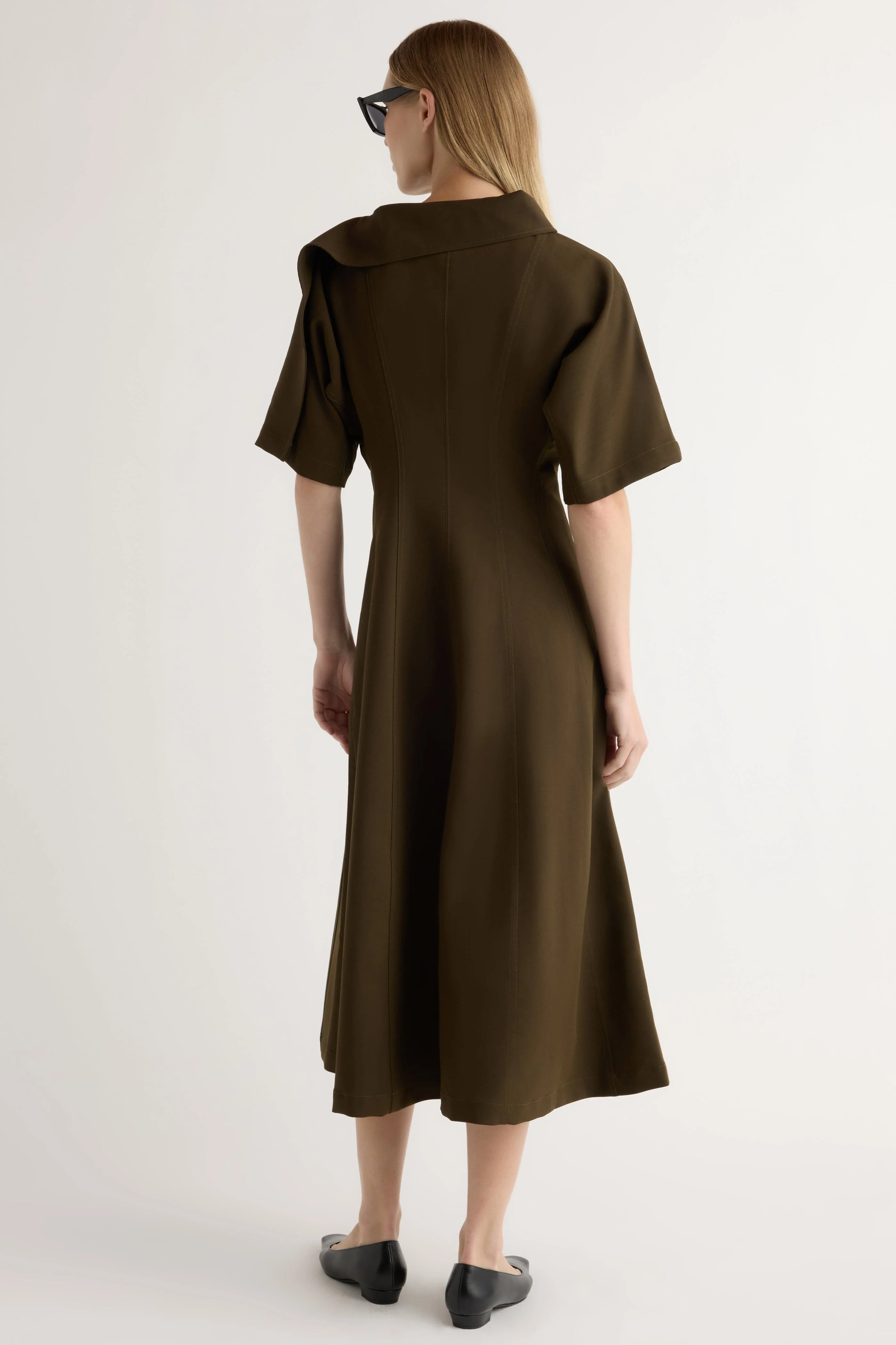 Addison Foldover Scarf-Neck Dress - Image 5