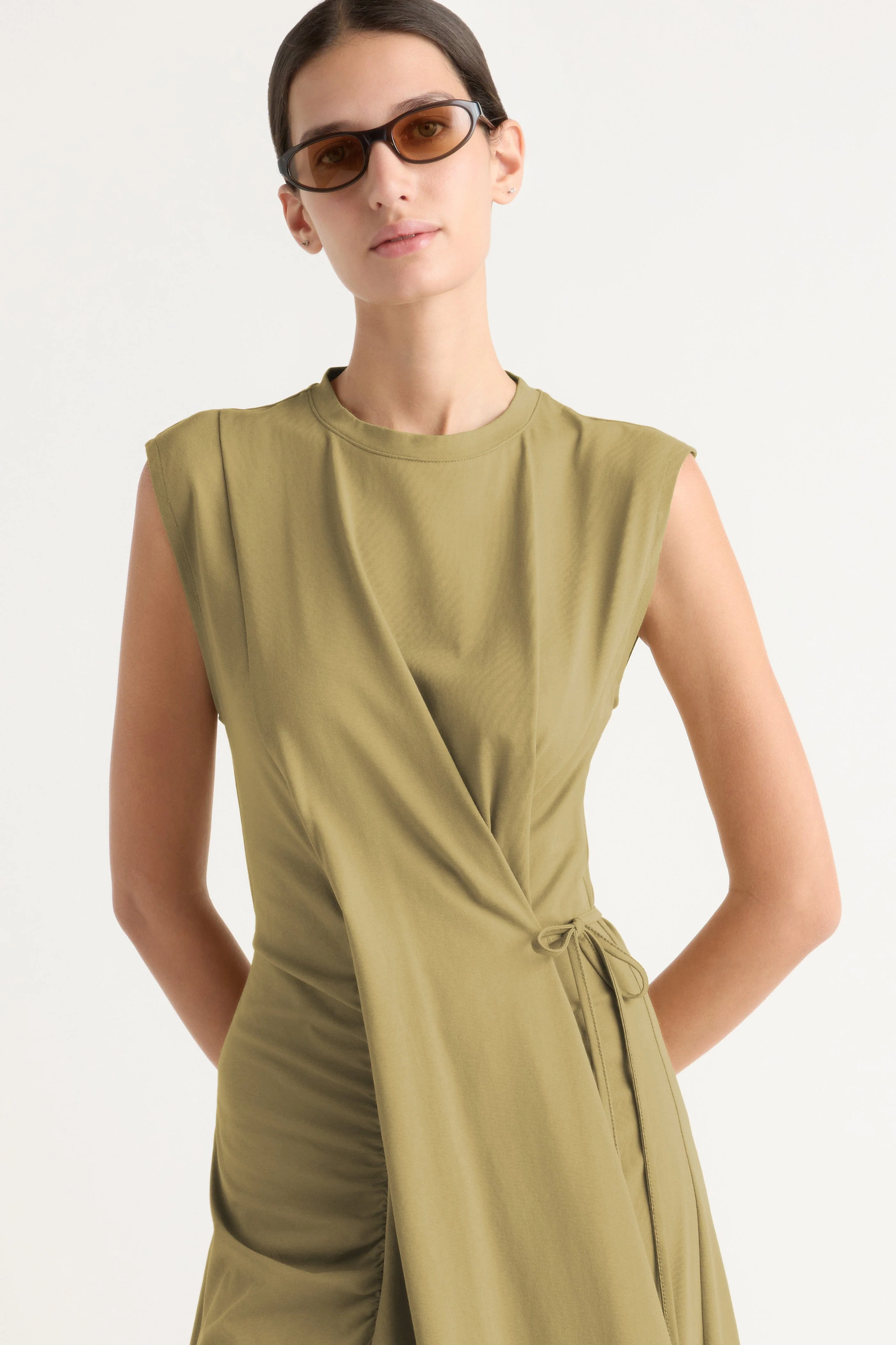 Agnes Twist-Drape Jersey Dress - Image 3
