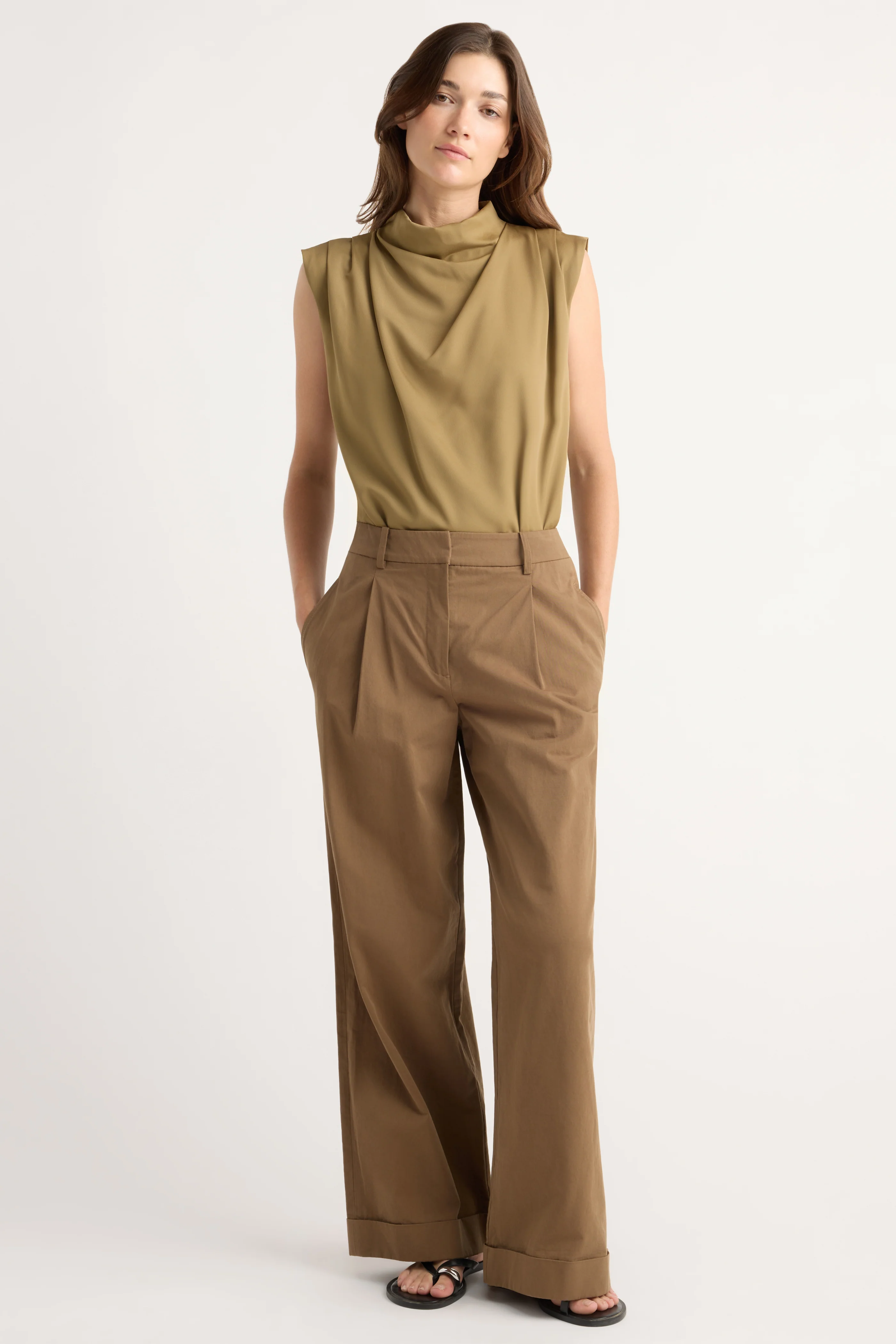 Allegra Gathered-Neck Sleeveless Blouse - Image 3