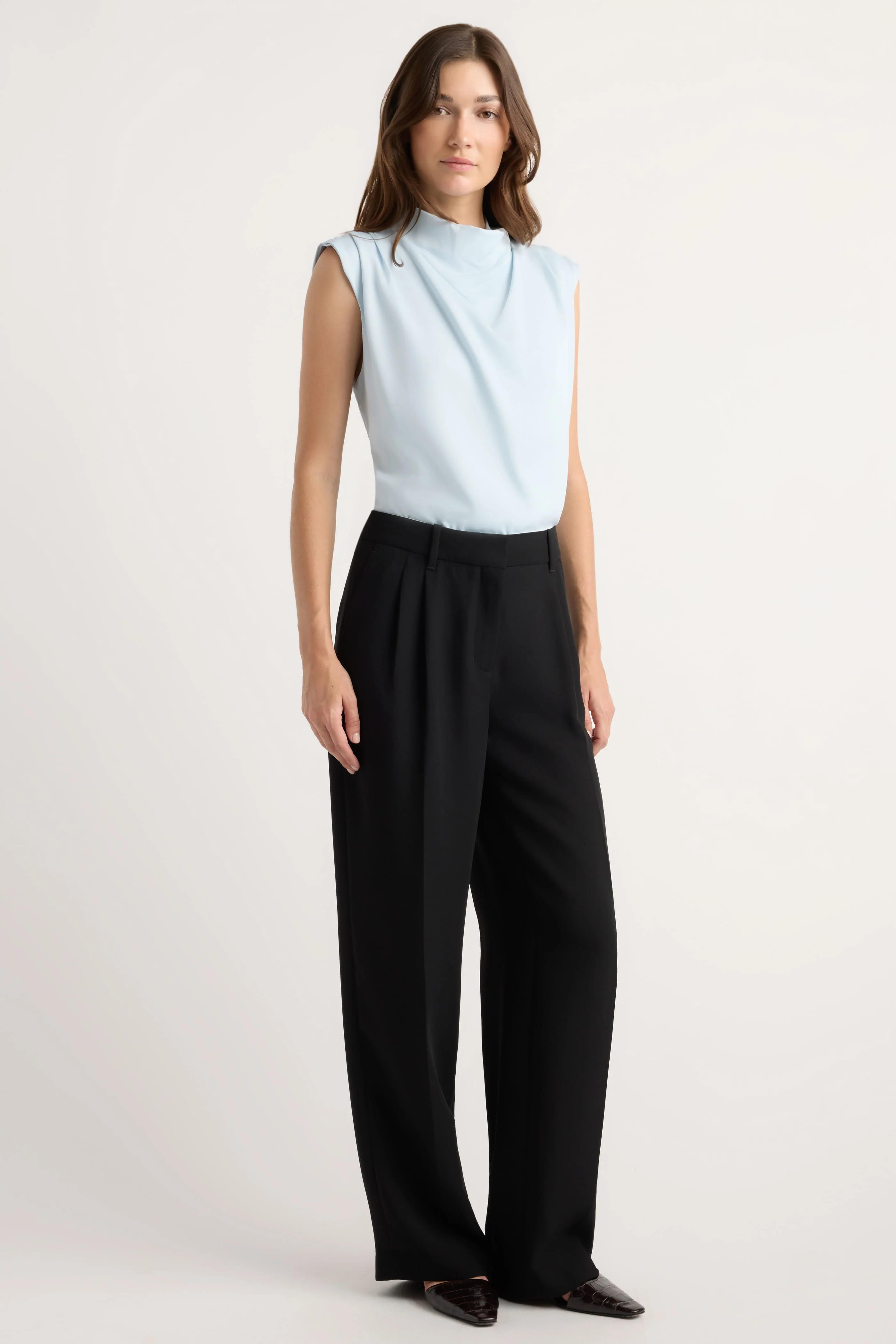 Allegra Gathered-Neck Sleeveless Blouse - Image 3