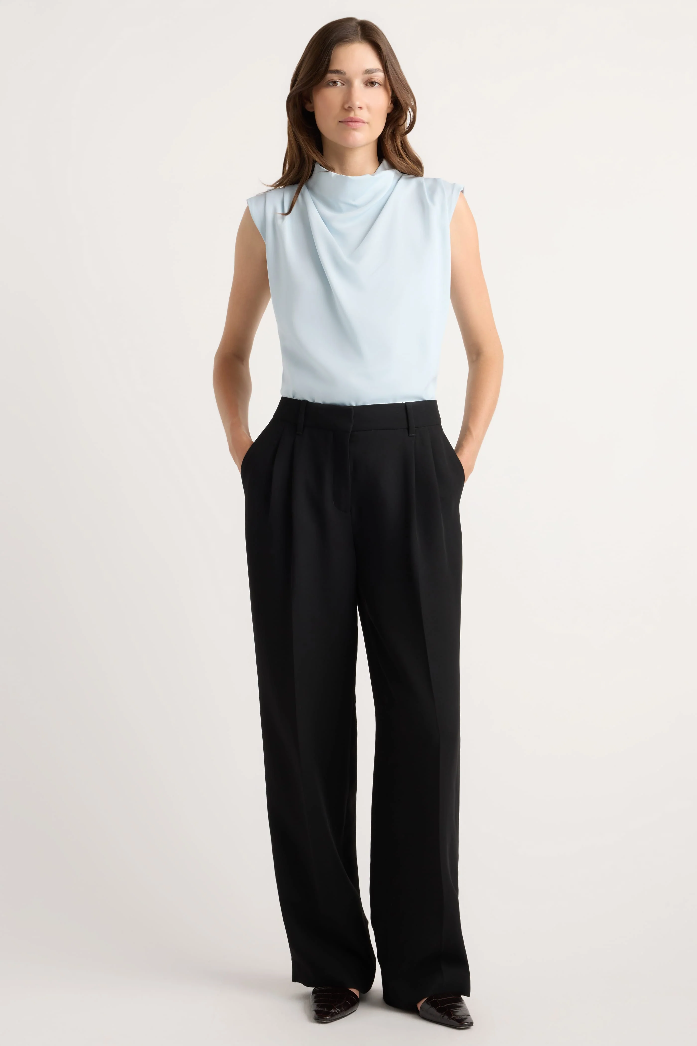 Allegra Gathered-Neck Sleeveless Blouse - Image 5