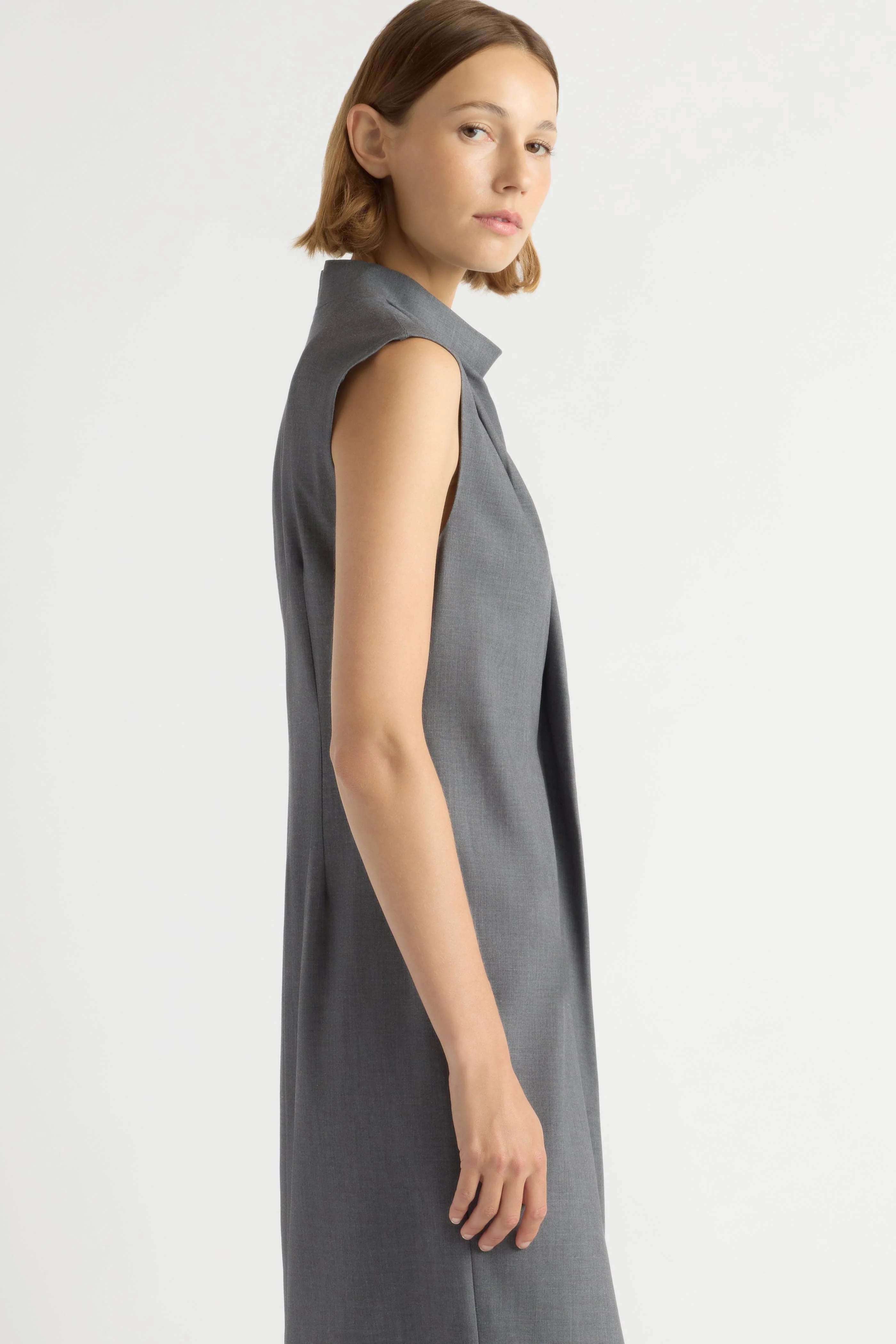 Amara Gathered-Neck Drape Dress - Image 6
