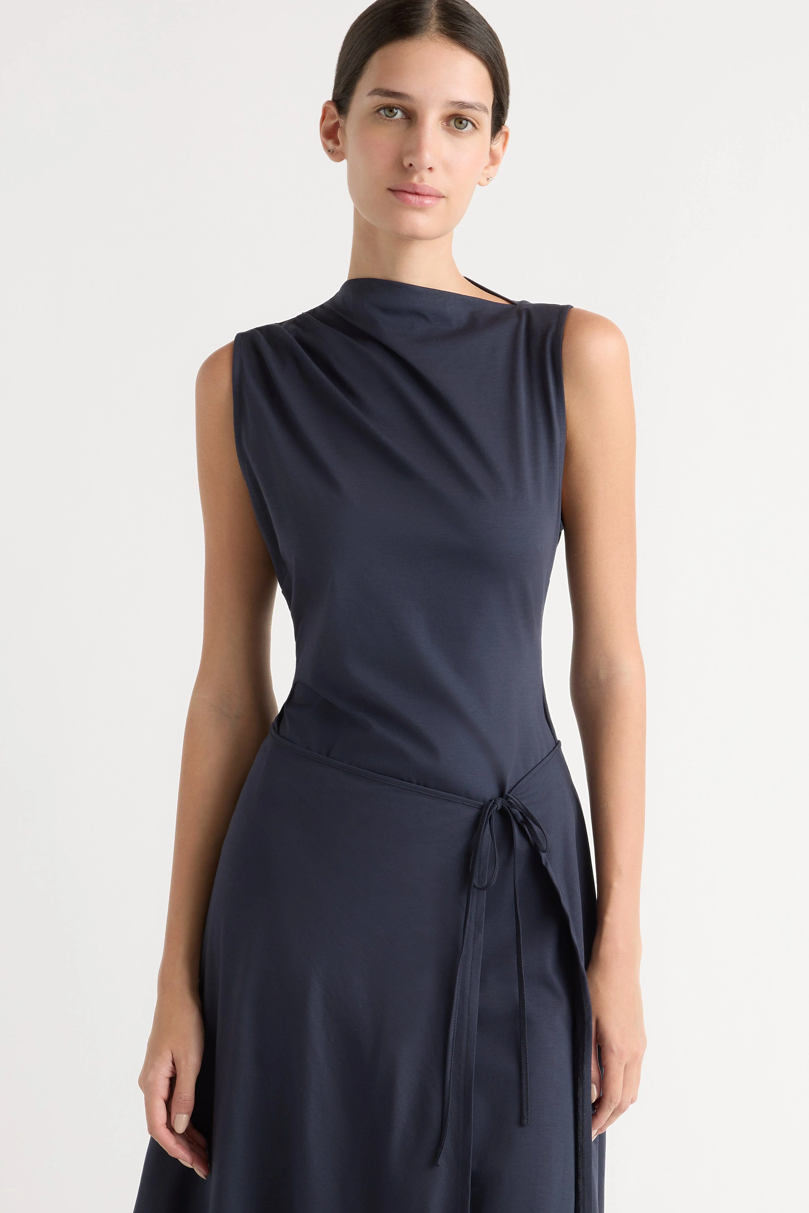Amelia Asymmetric-Neck Wrap Dress - Image 3