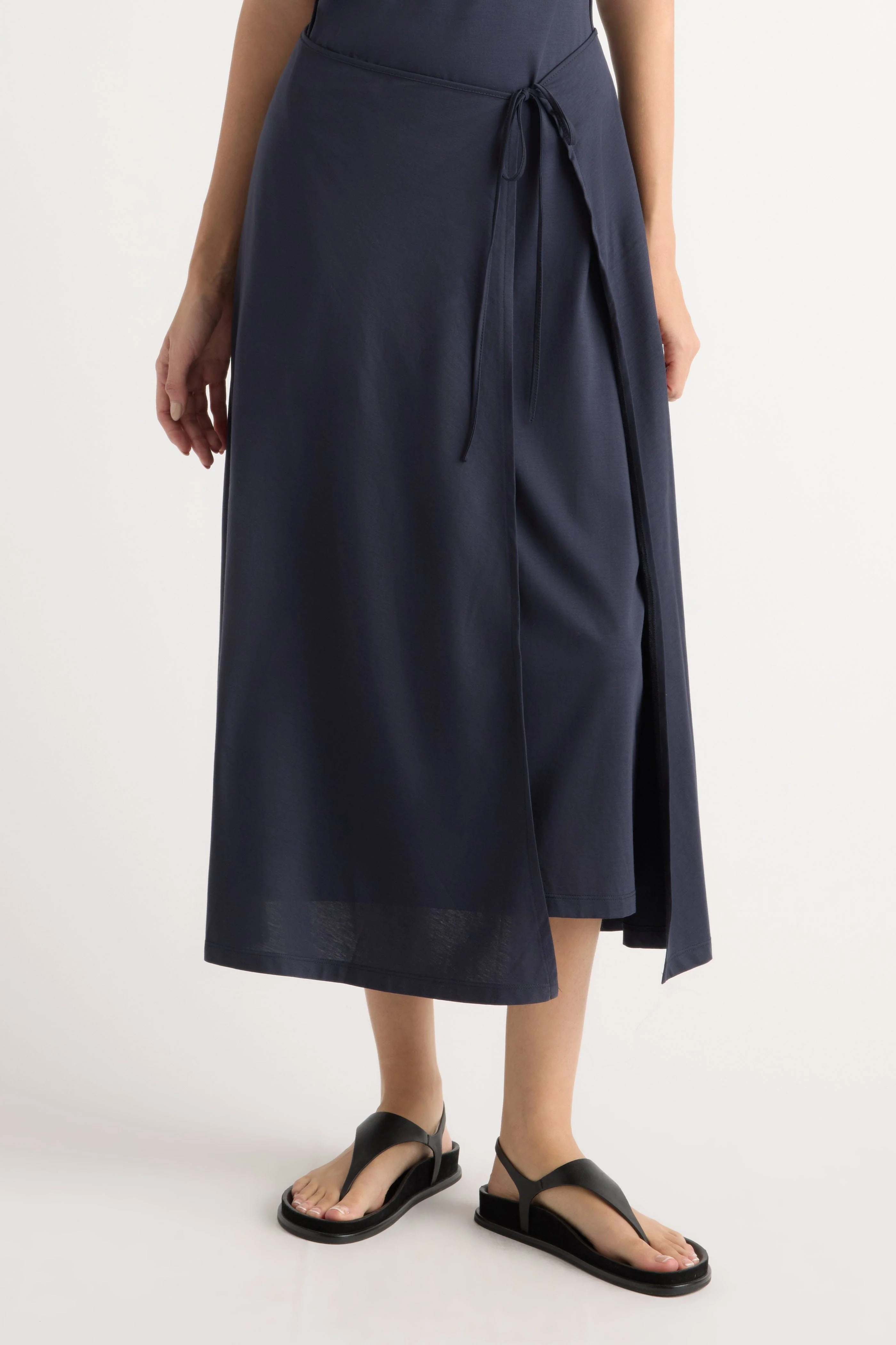 Amelia Asymmetric-Neck Wrap Dress - Image 5