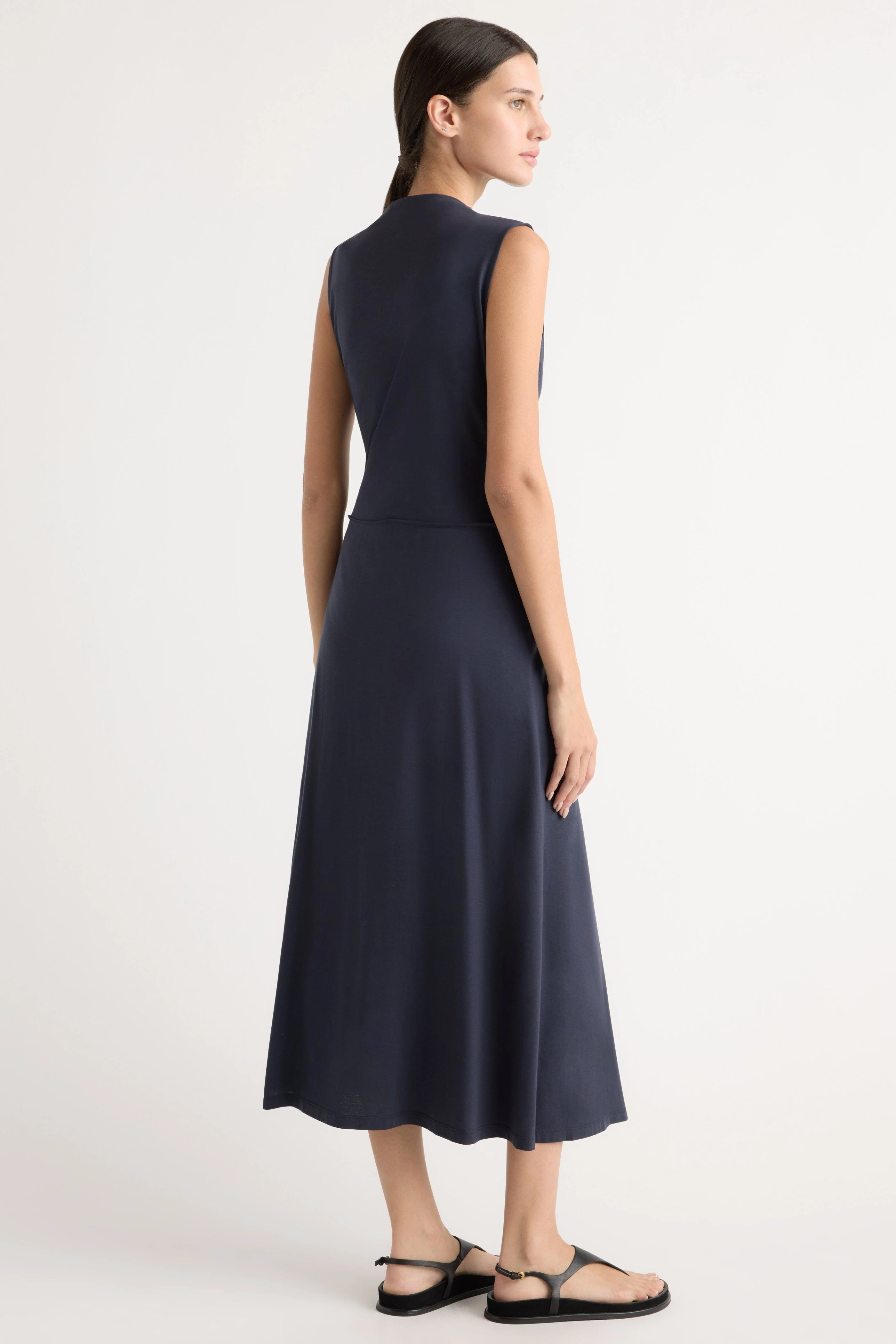 Amelia Asymmetric-Neck Wrap Dress - Image 7