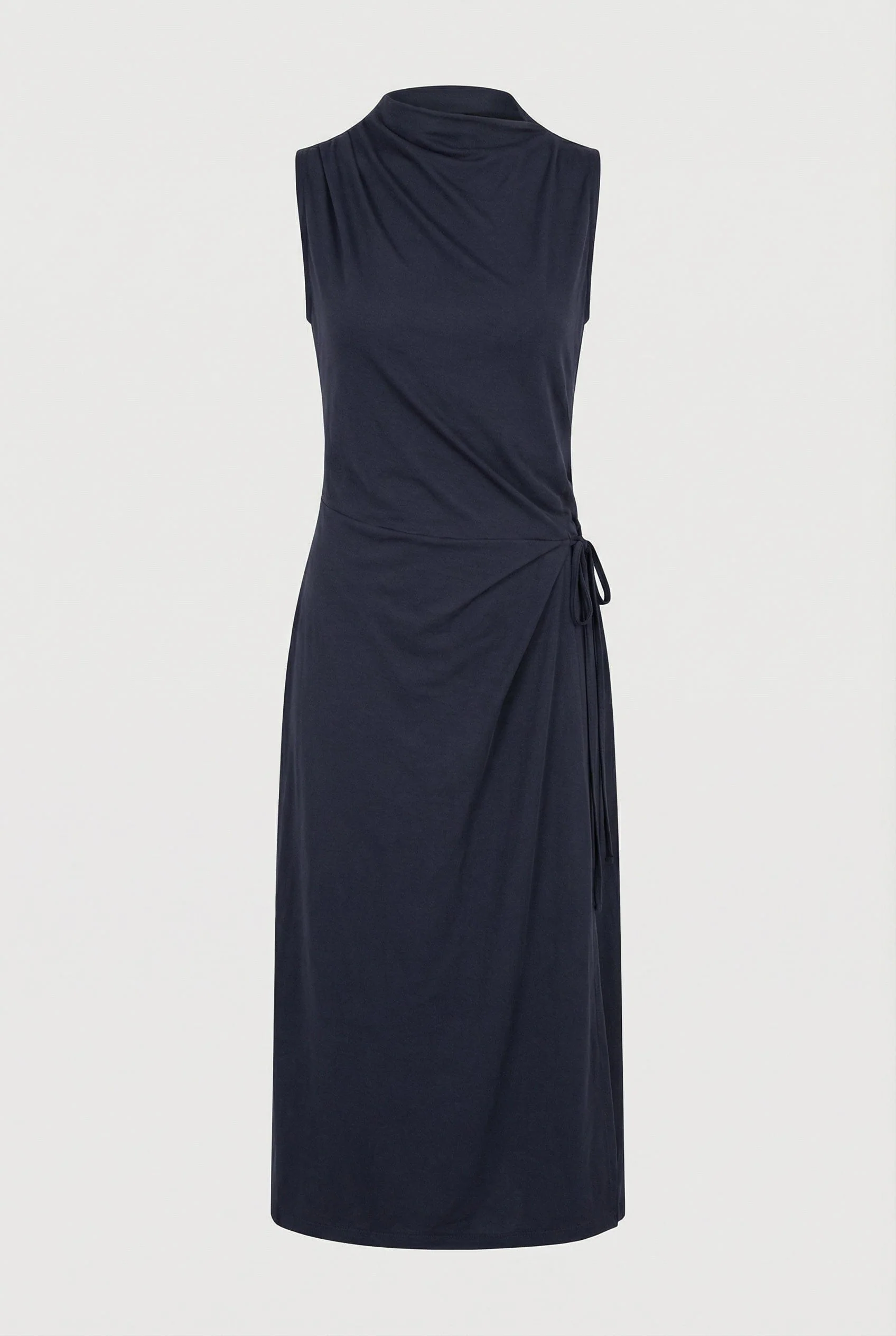 Amelia Asymmetric-Neck Wrap Dress - Image 8