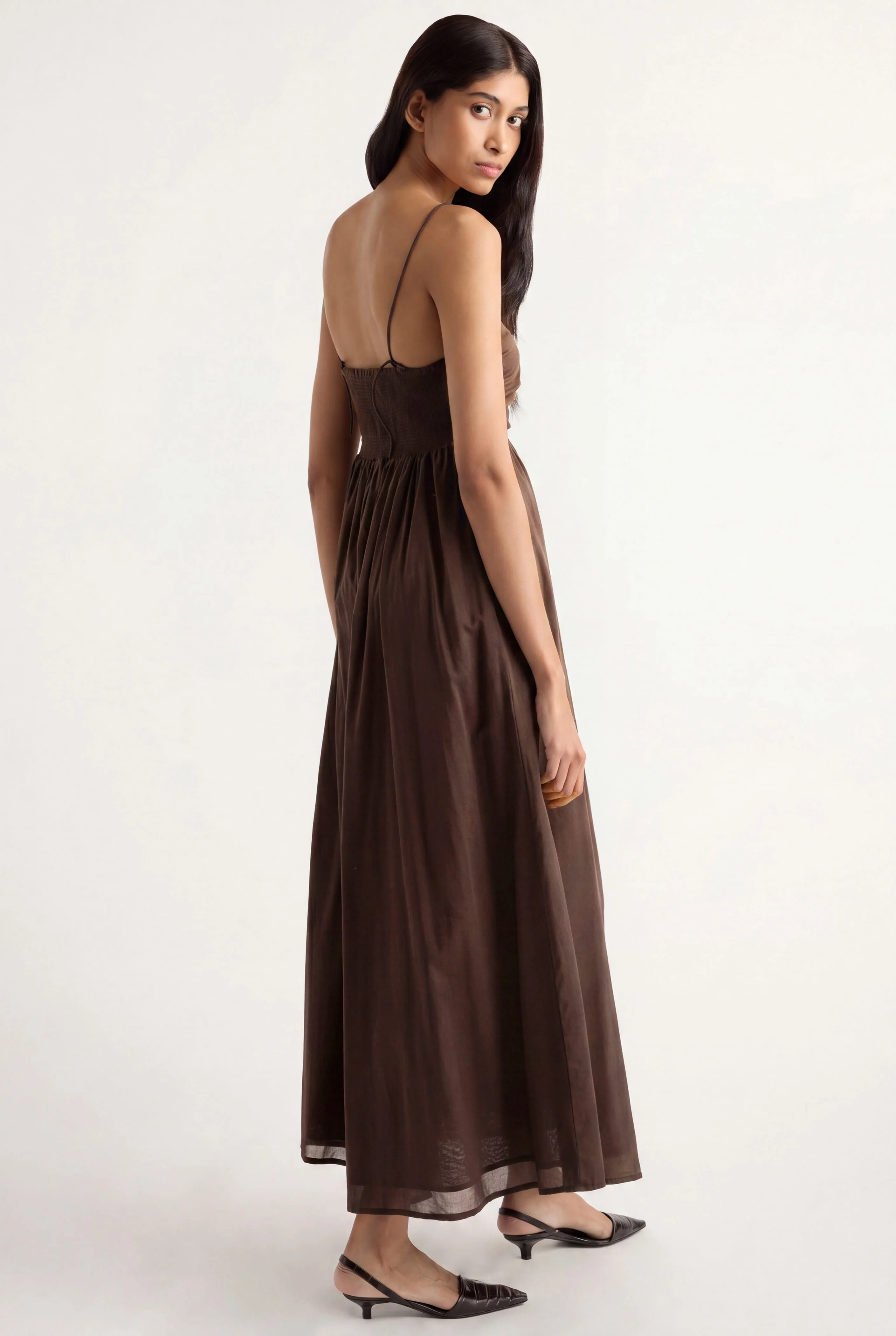 Aurora Ruched Organic Cotton Maxi Dress - Image 6
