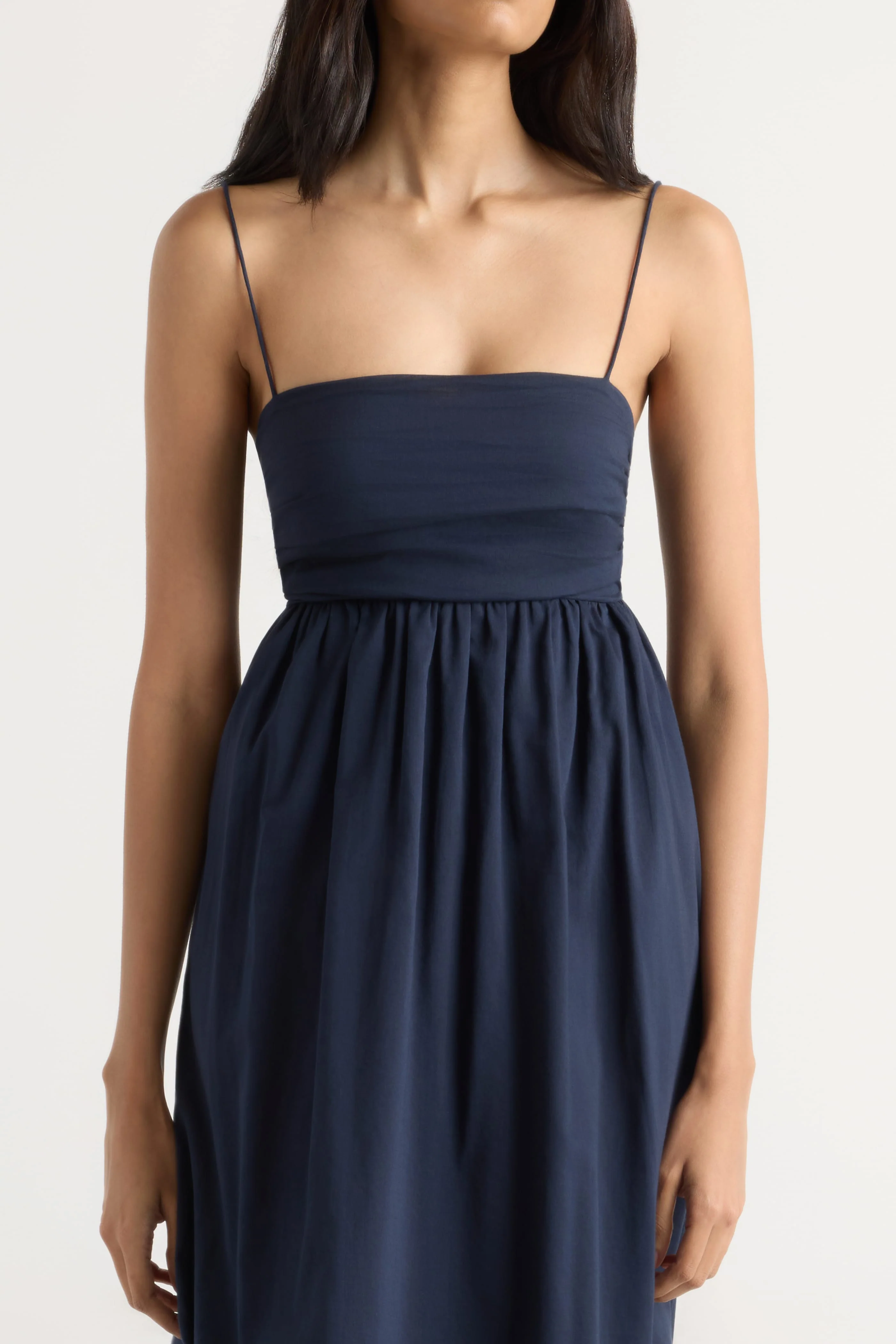Aurora Ruched Organic Cotton Maxi Dress - Image 3