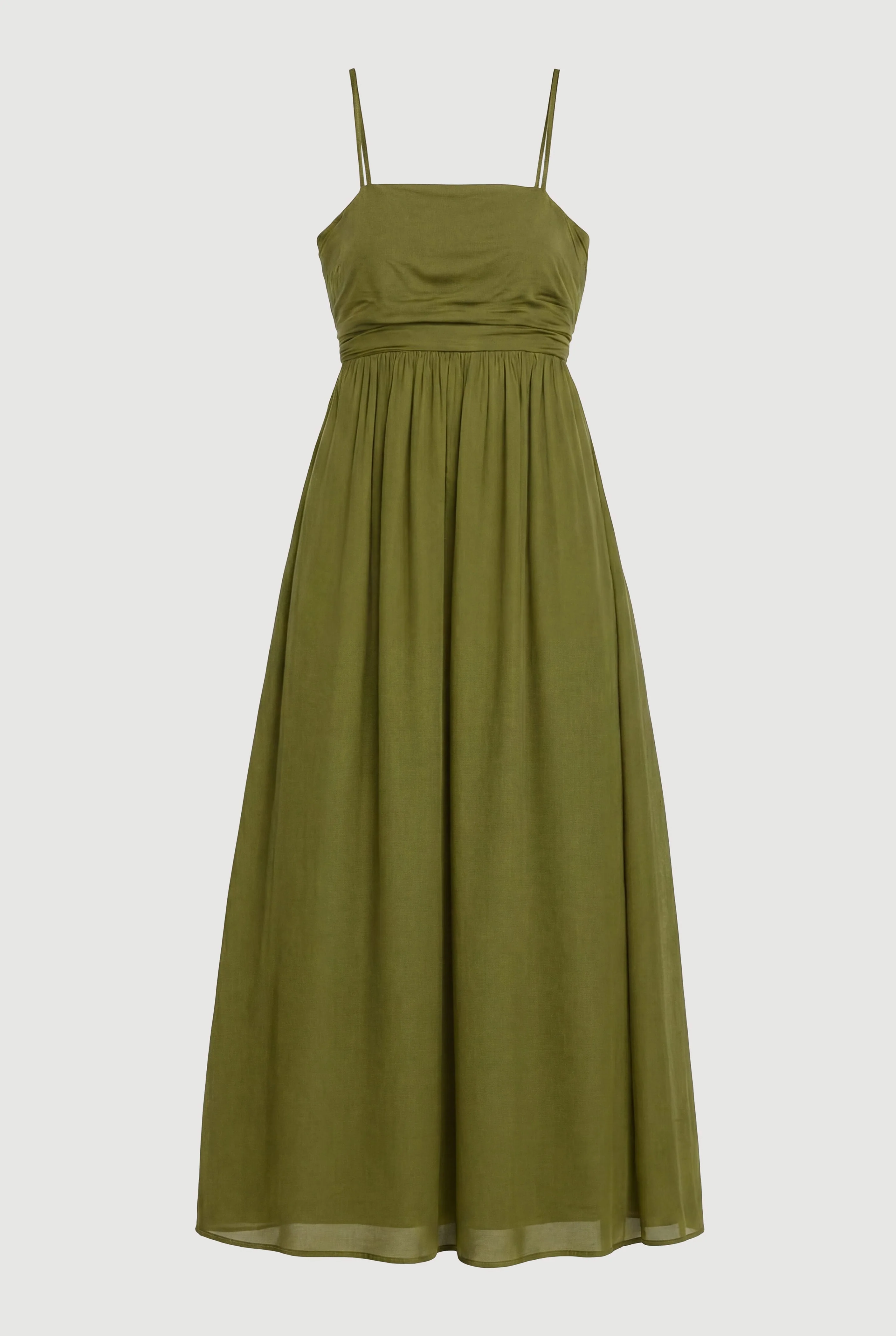 Aurora Ruched Organic Cotton Maxi Dress - Image 10