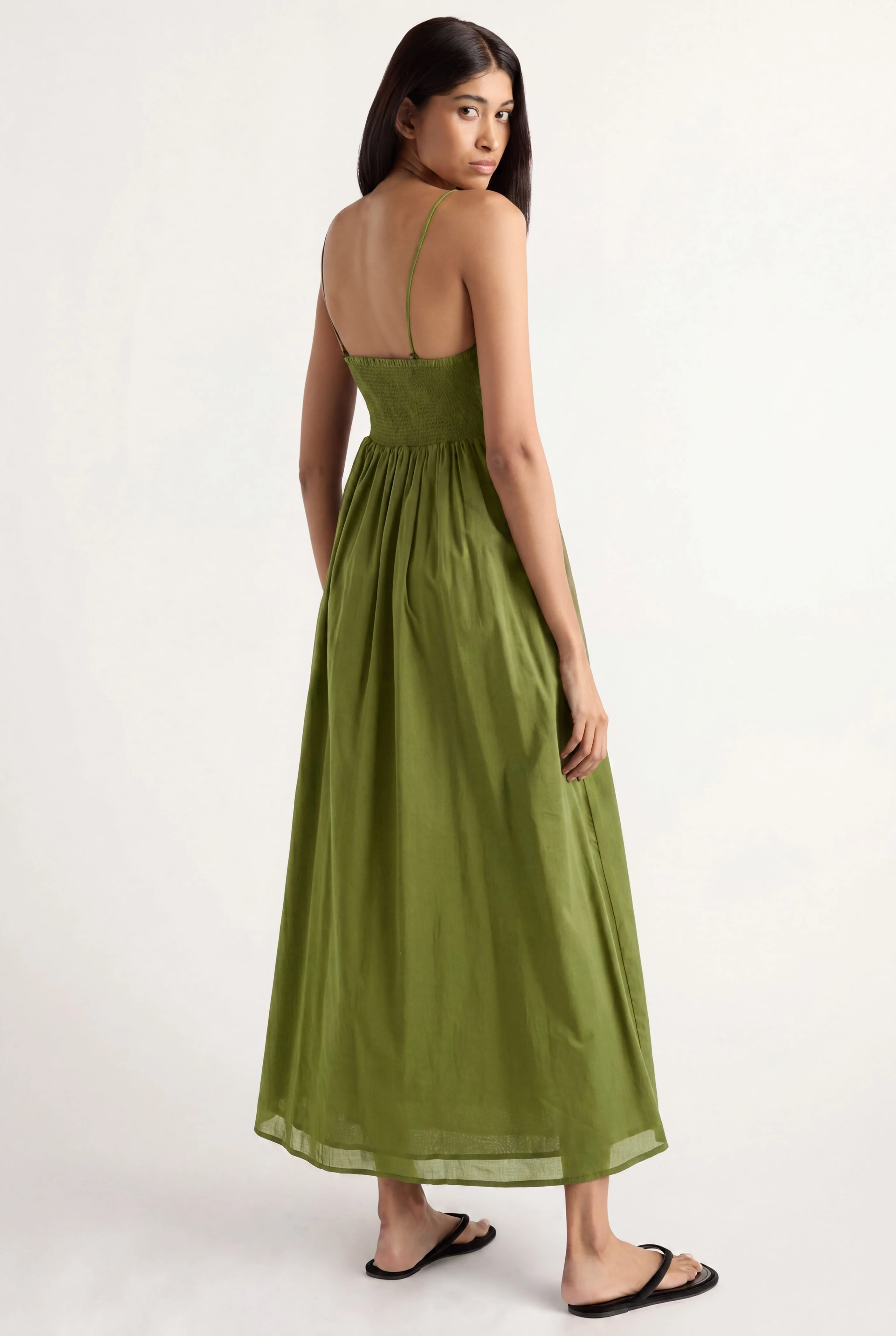 Aurora Ruched Organic Cotton Maxi Dress - Image 6