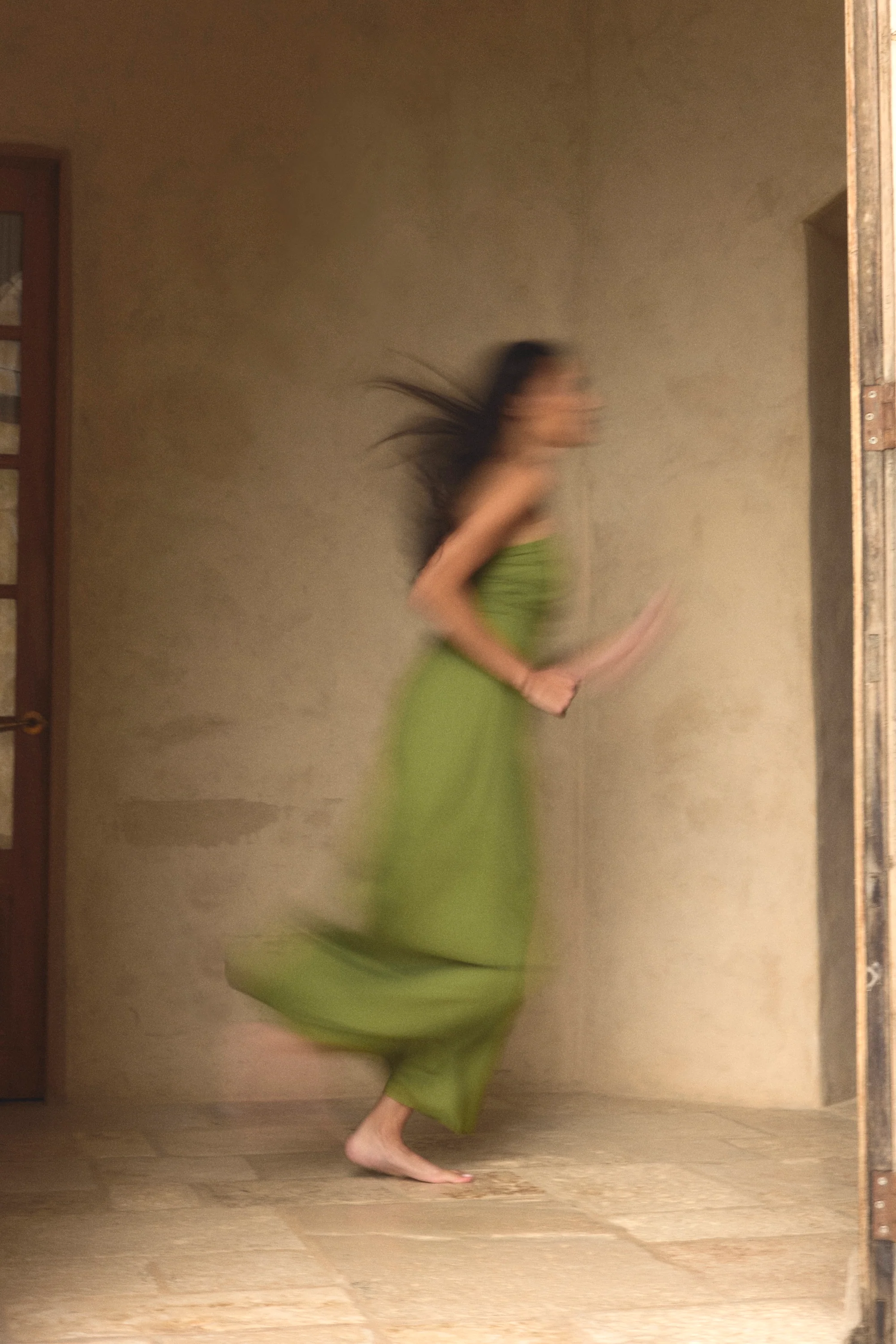 Aurora Ruched Organic Cotton Maxi Dress - Image 9