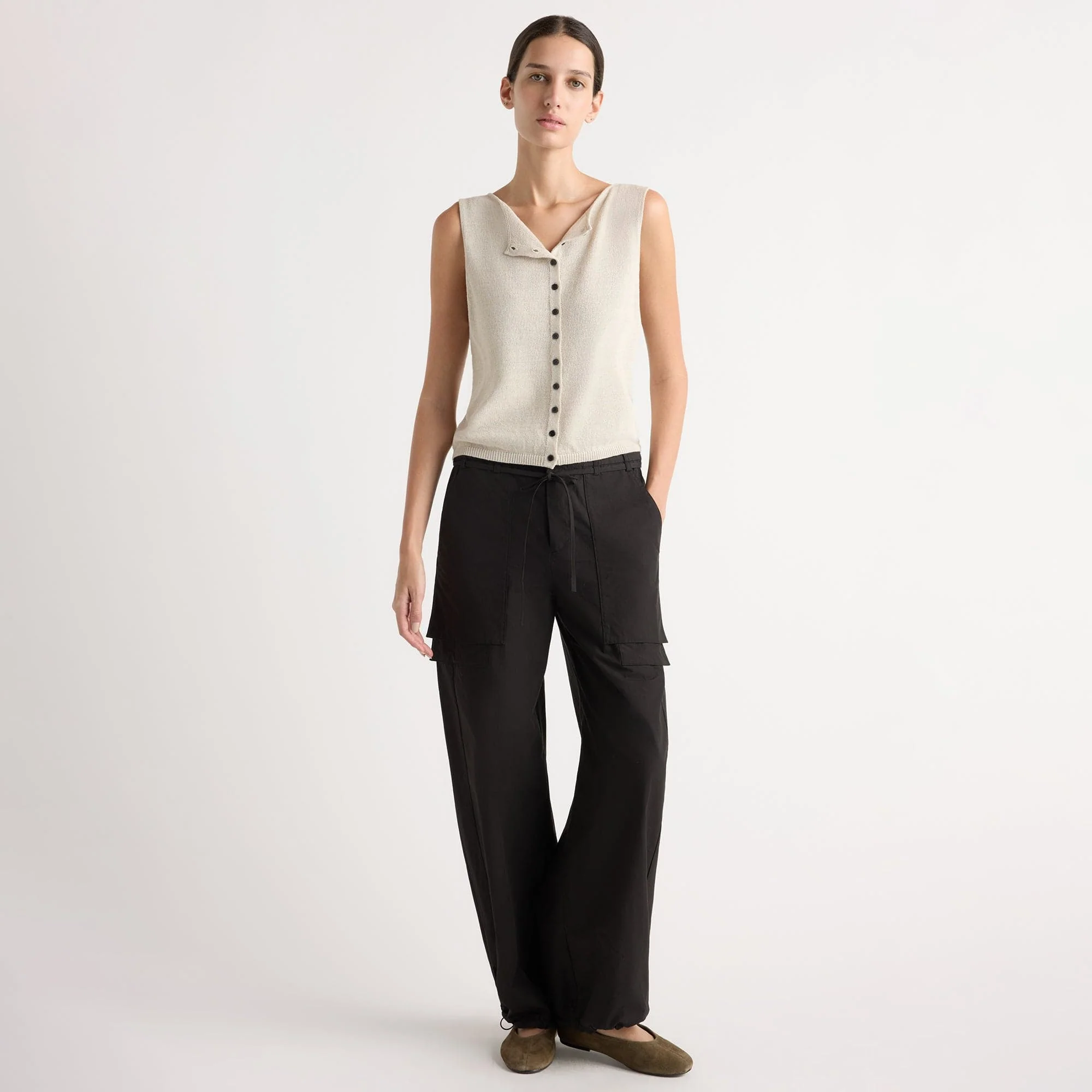 Bekah Exposed-Pocket Cotton Pant