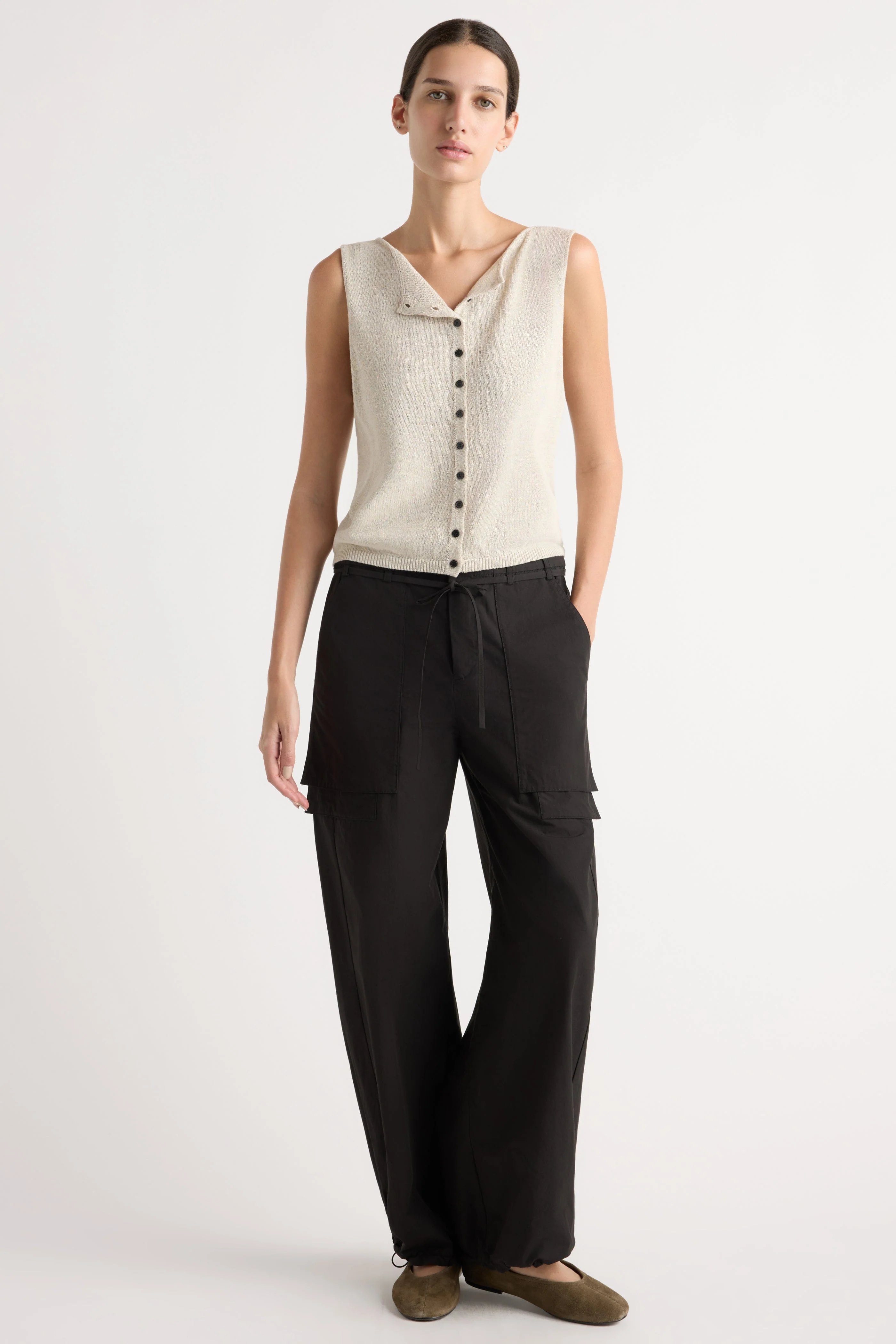 Bekah Exposed-Pocket Cotton Pant - Image 2