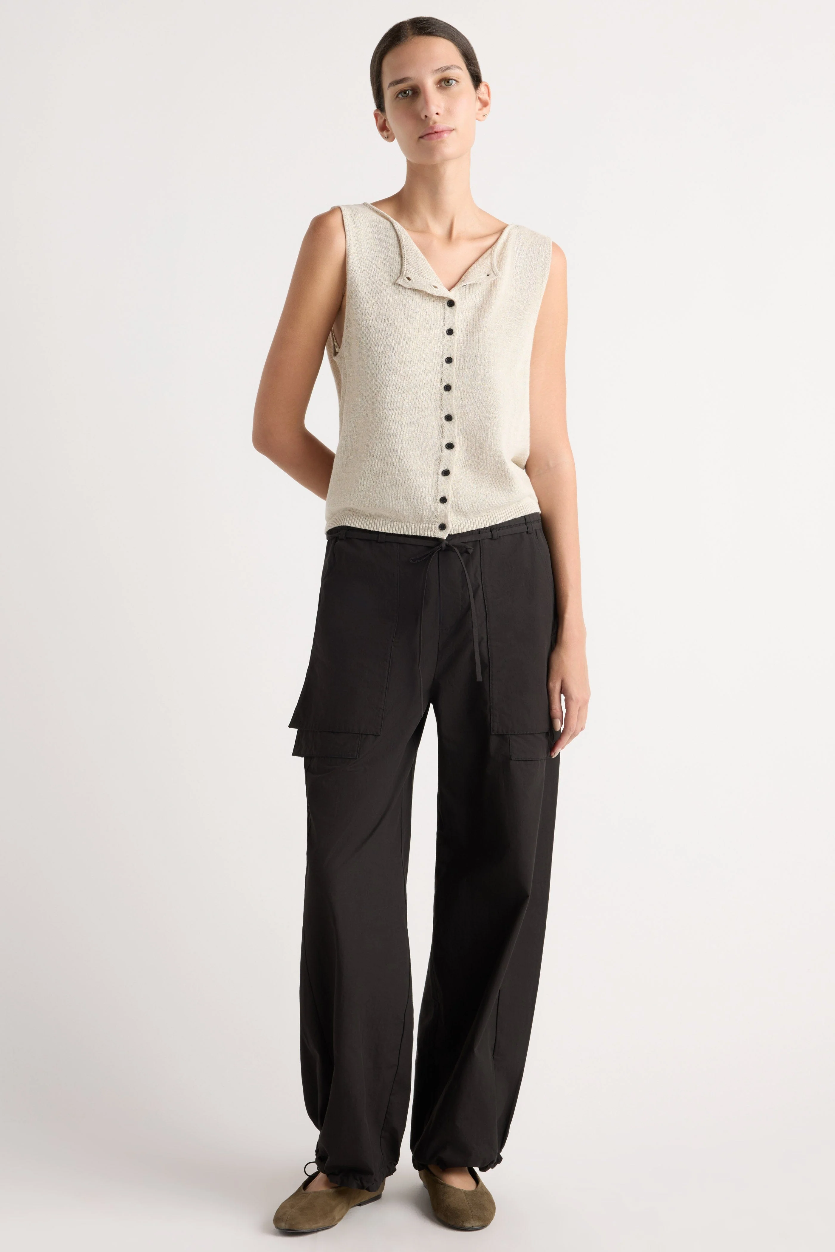 Bekah Exposed-Pocket Cotton Pant - Image 5