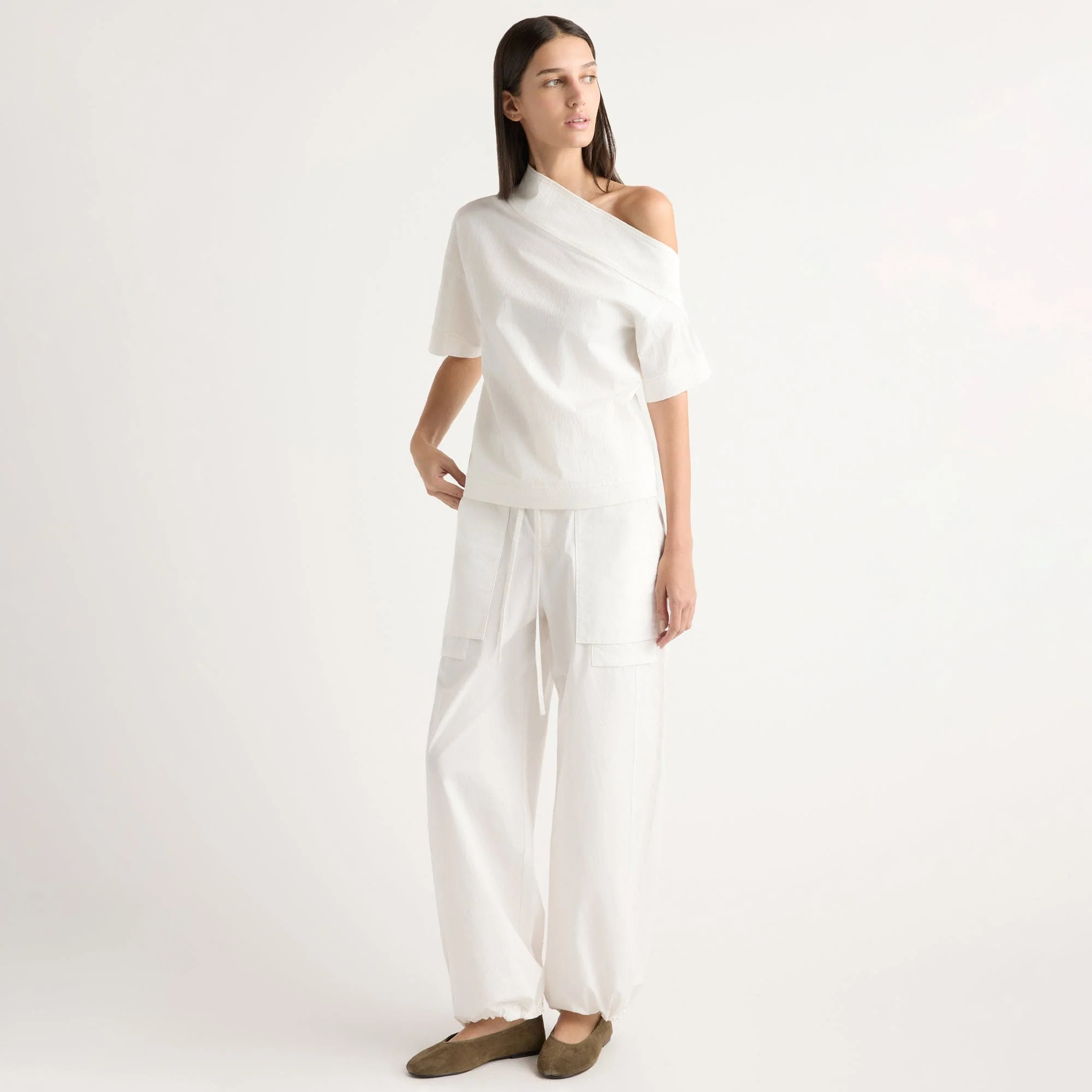 Bekah Exposed-Pocket Cotton Pant