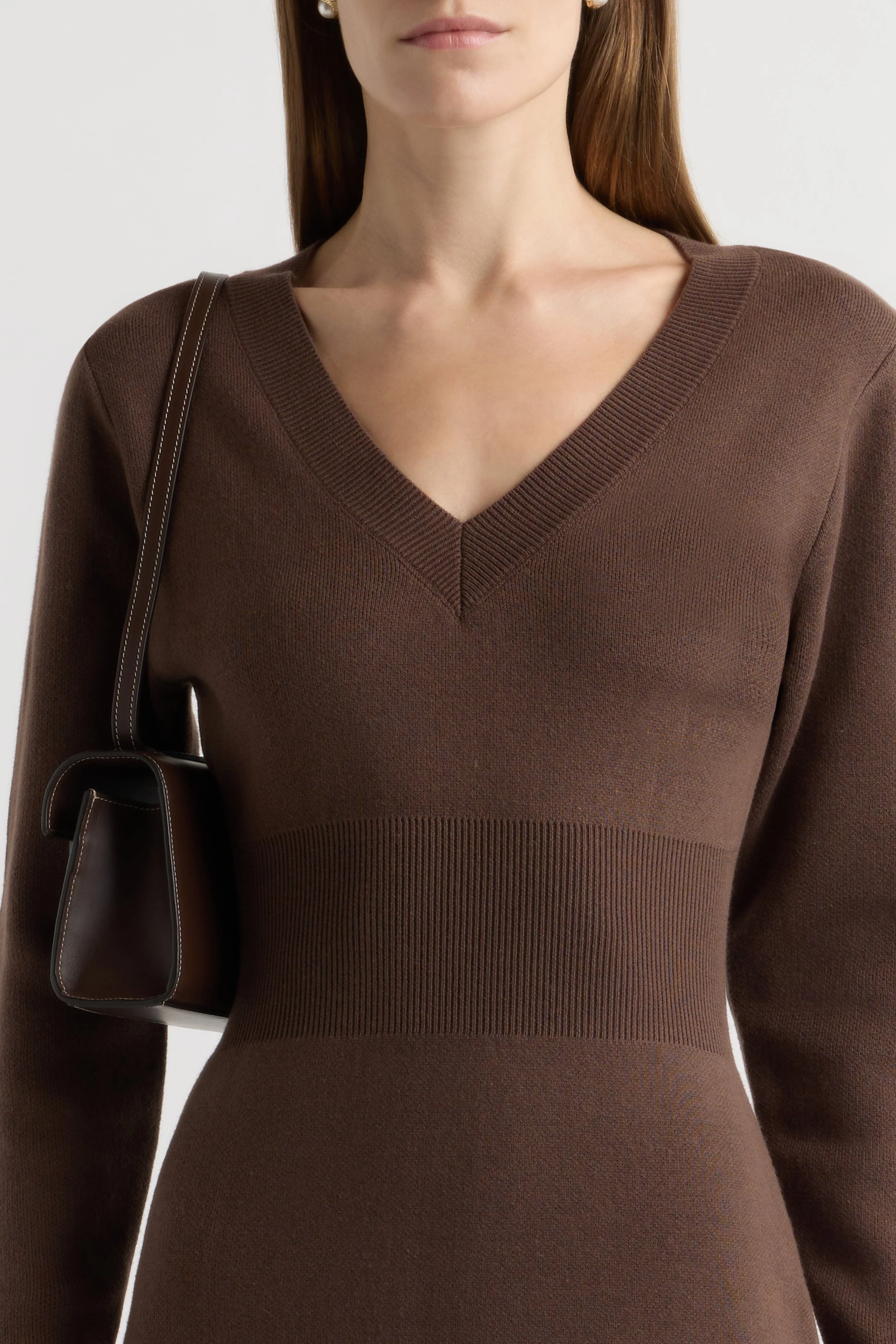 Bora Off-Shoulder V-Neck Sweater Dress - Image 5