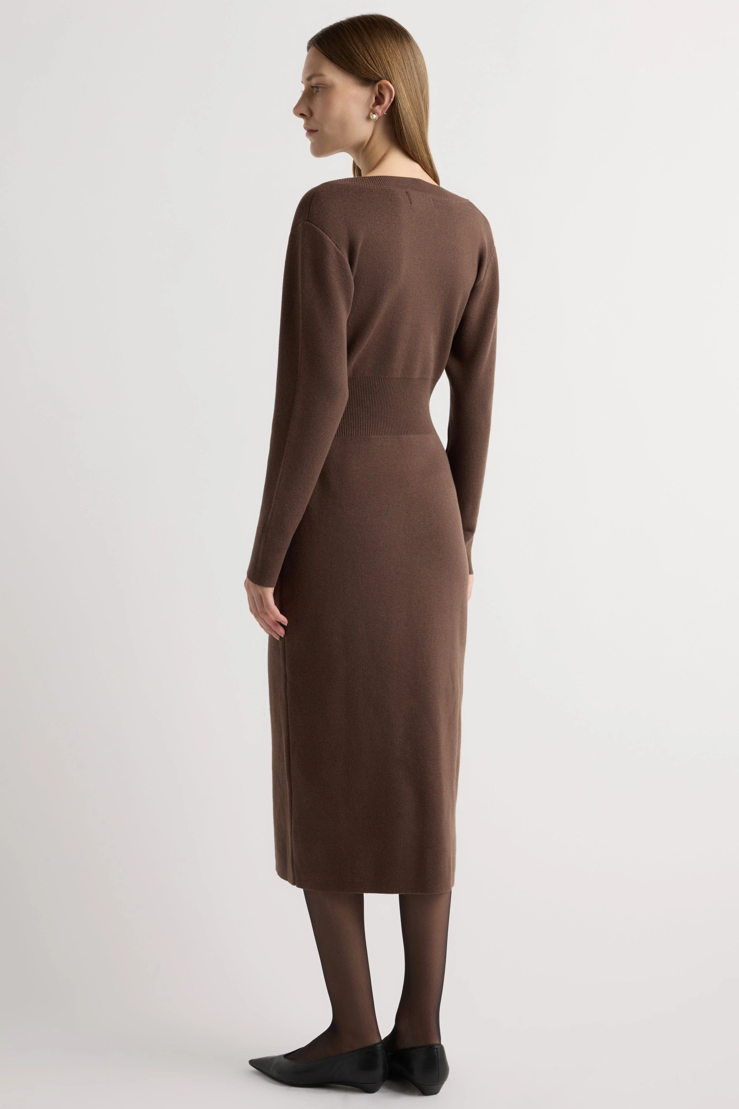 Bora Off-Shoulder V-Neck Sweater Dress - Image 6