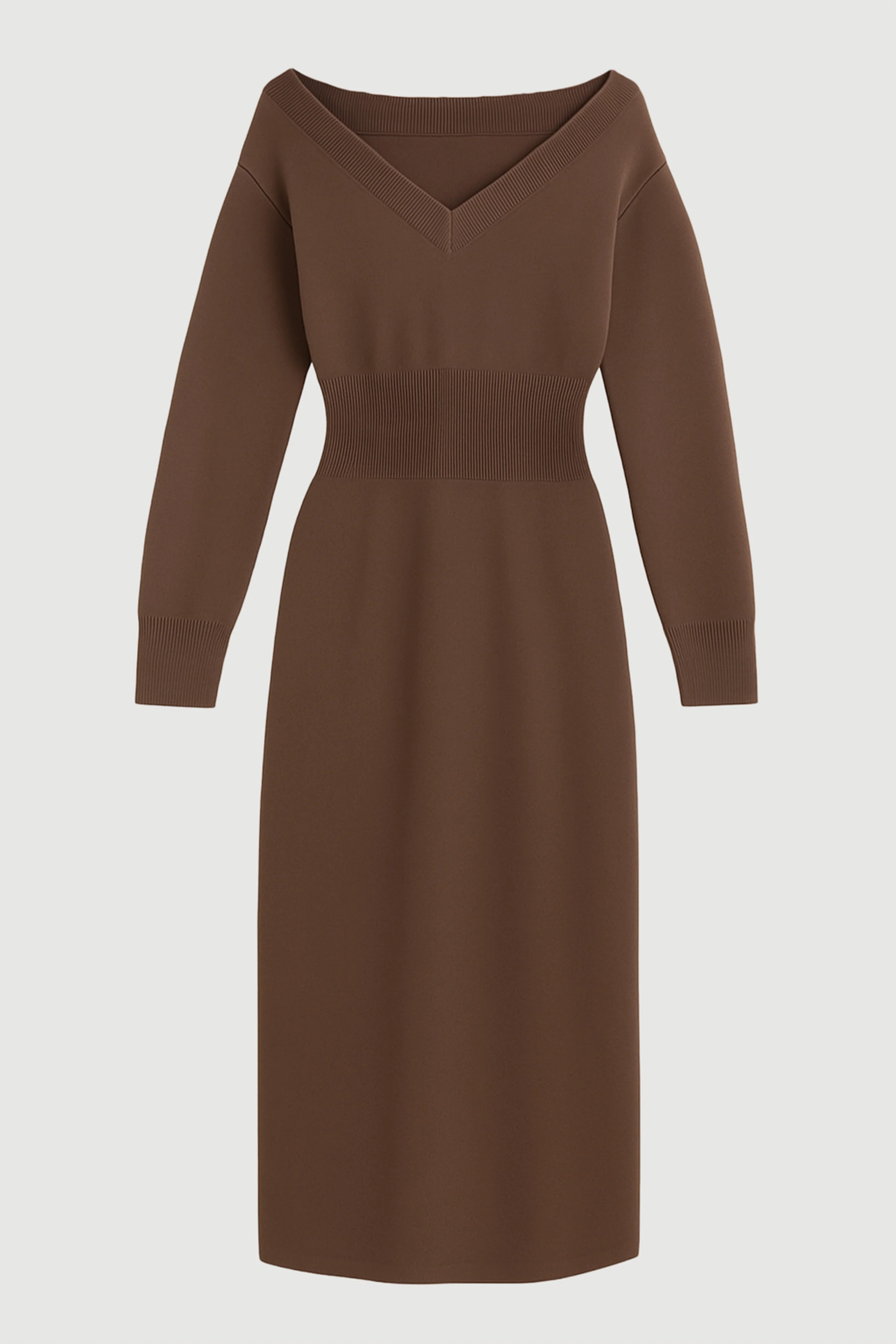 Bora Off-Shoulder V-Neck Sweater Dress - Image 8