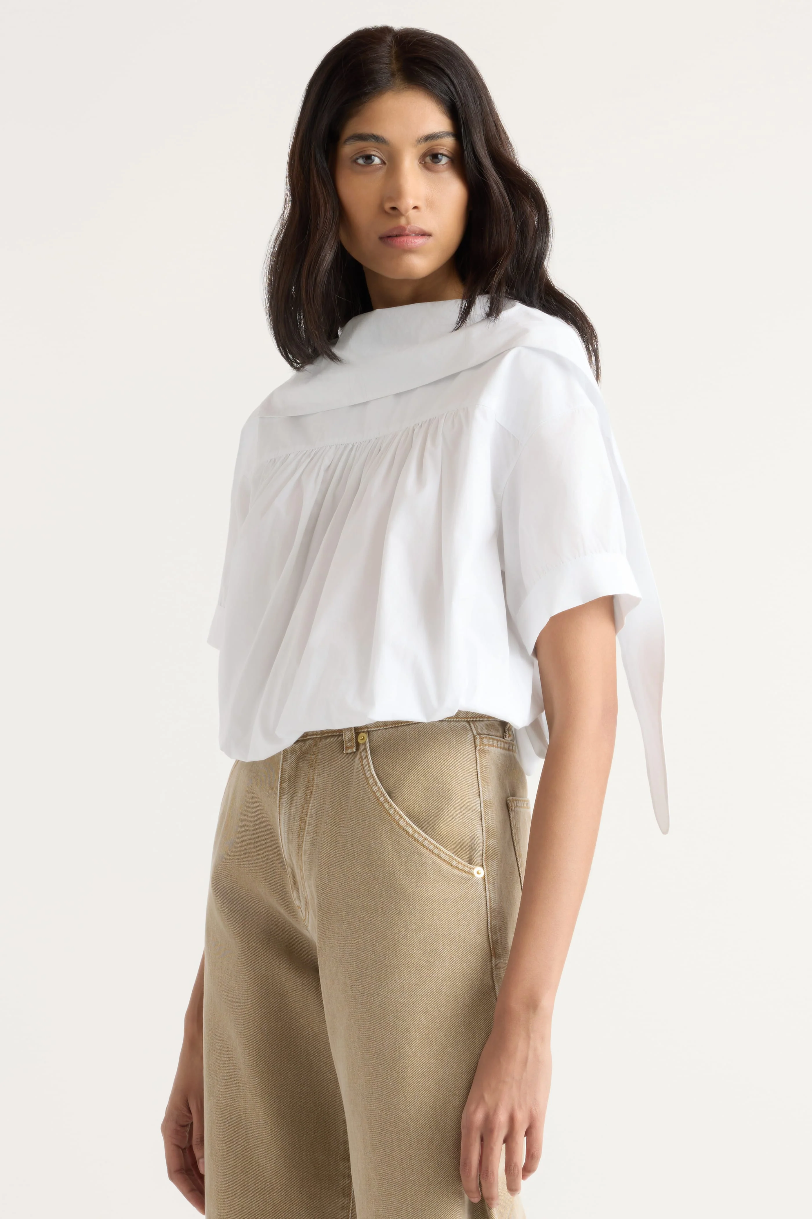 Bronte Foldover Scarf-Neck Tunic Top - Image 2