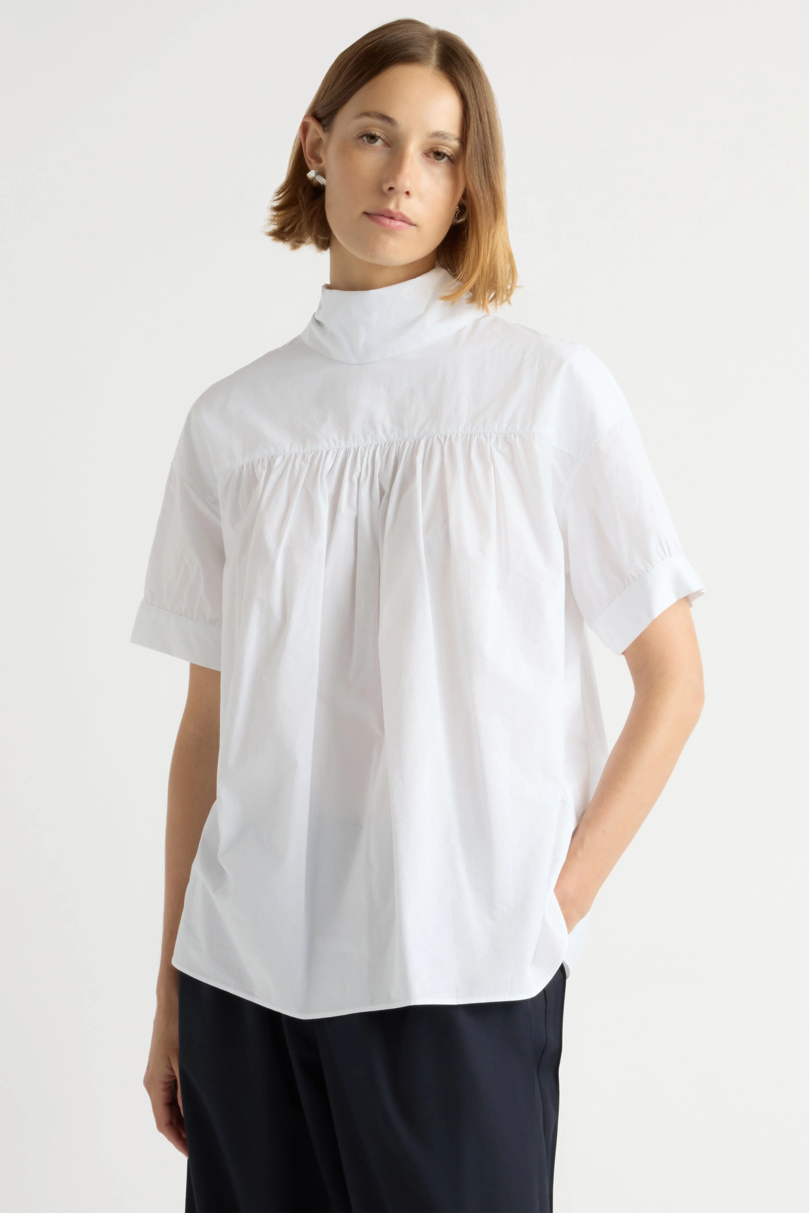 Bronte Foldover Scarf-Neck Tunic Top - Image 4