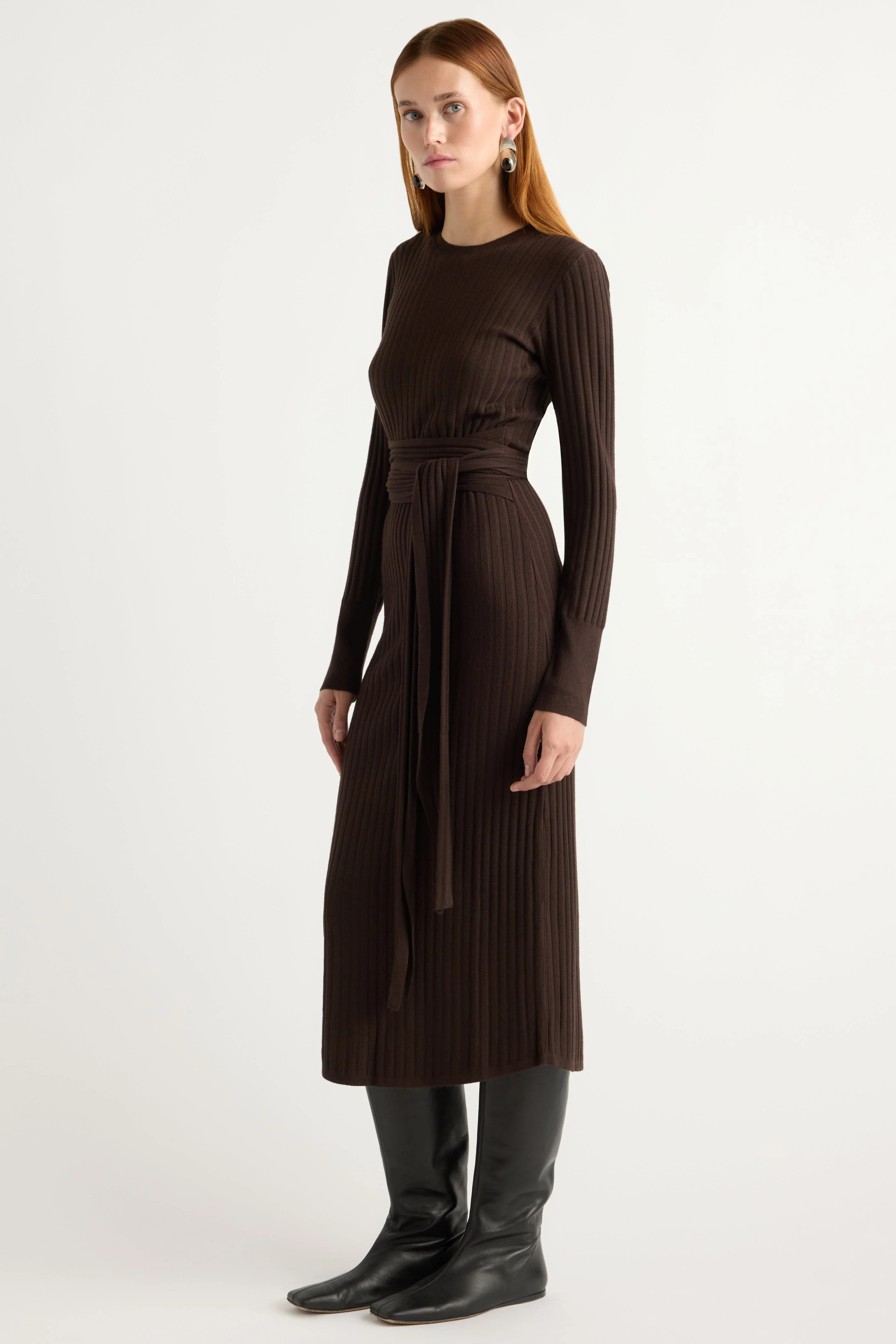 Carmen Tie-Front Ribbed Dress - Image 2
