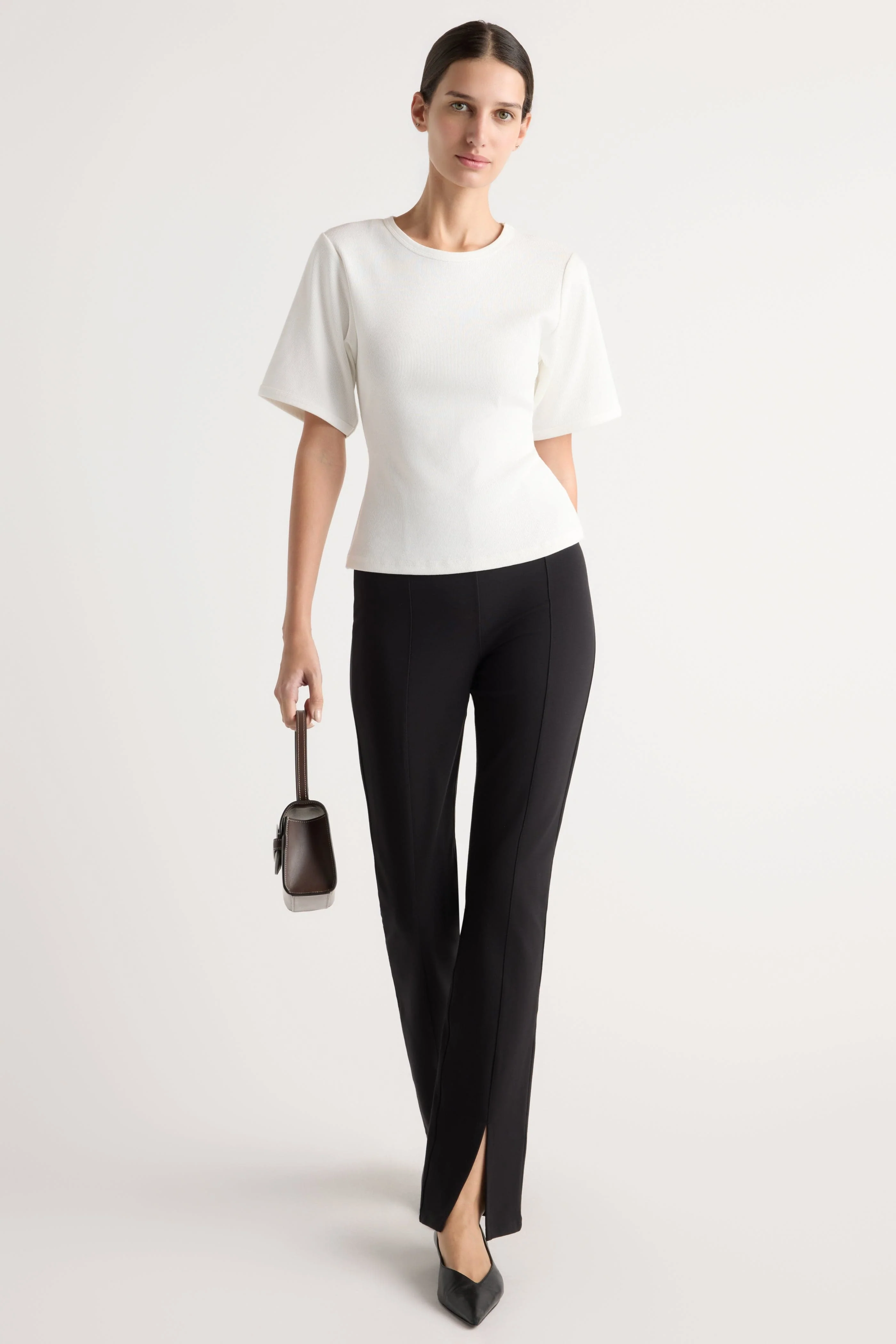 Cass Front-Split Ponte Stretch Pant - Image 4