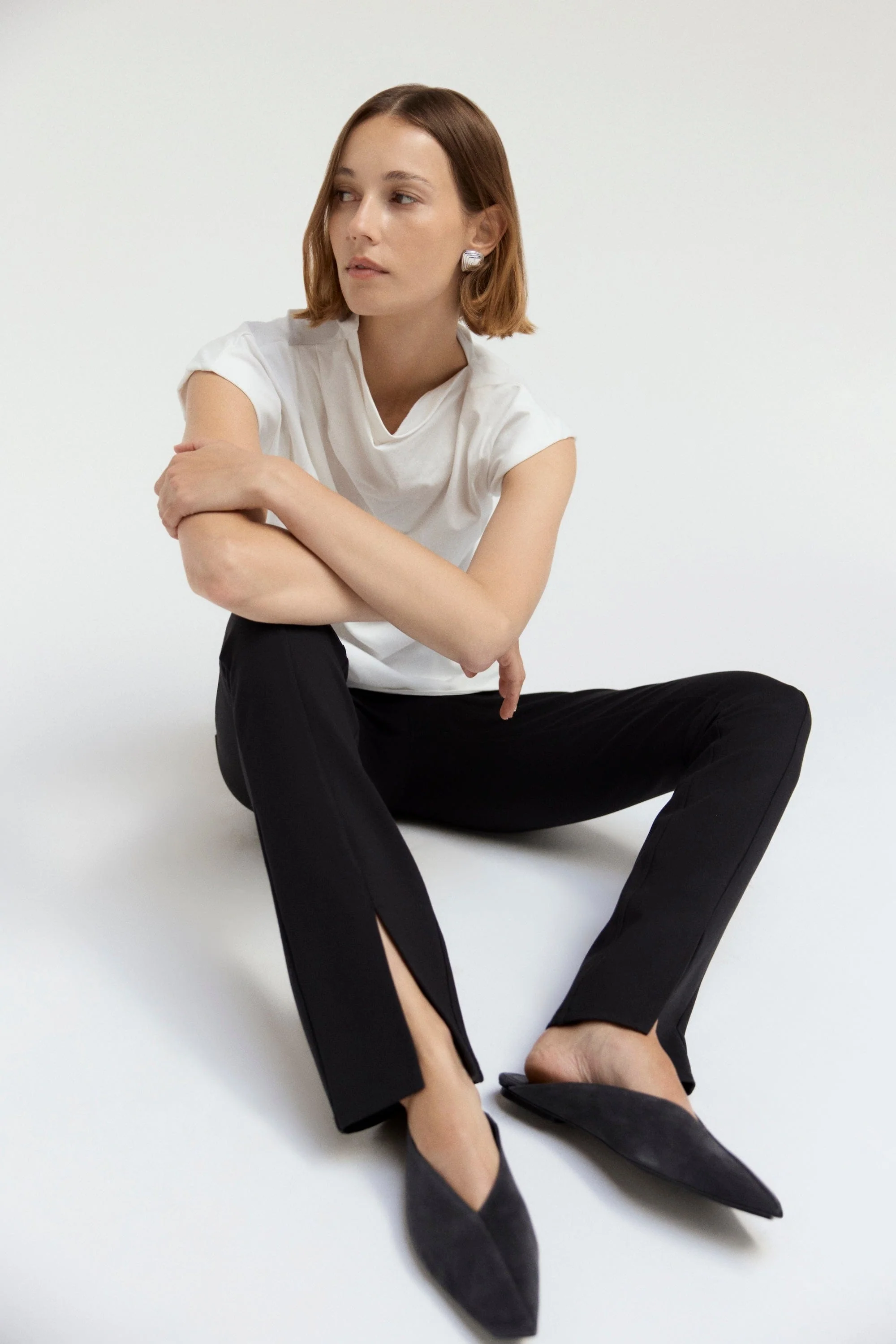 Cass Front-Split Ponte Stretch Pant - Image 7