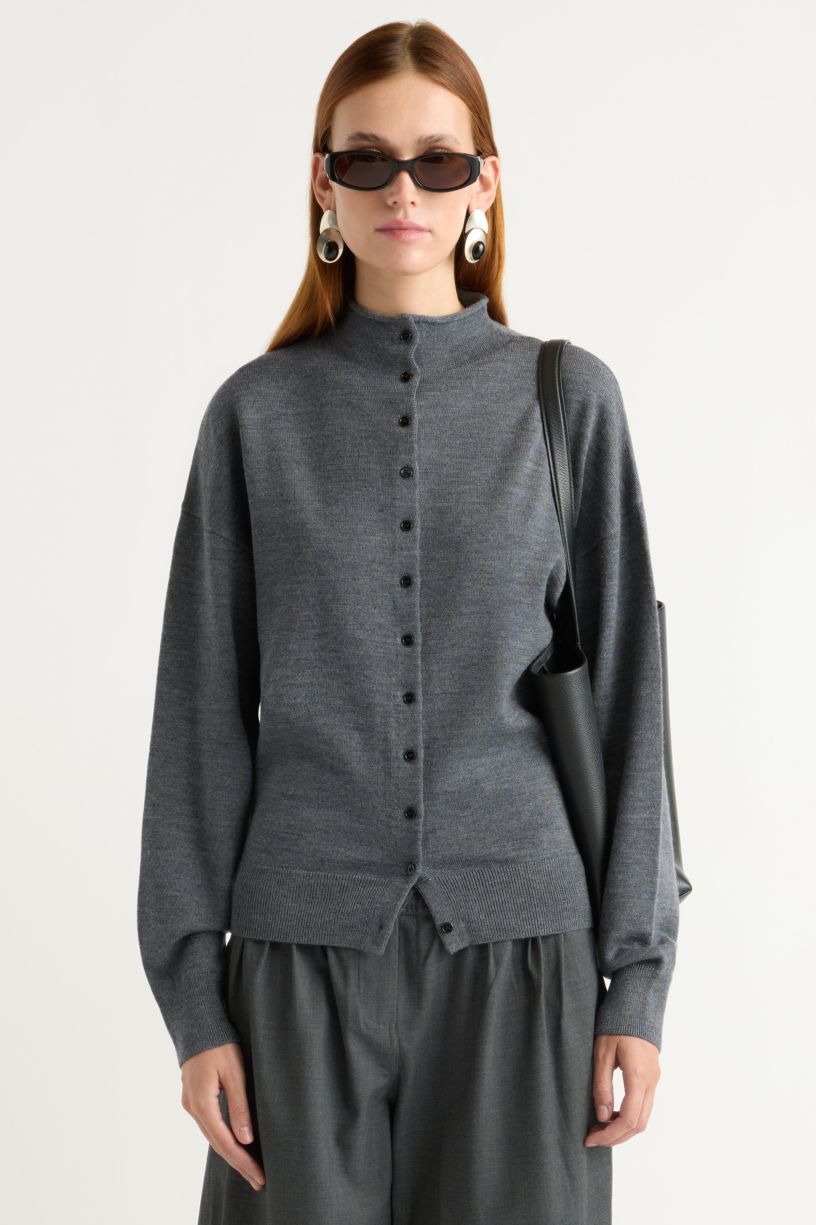 Charlee Lightweight Wool Button Cardigan - Image 2