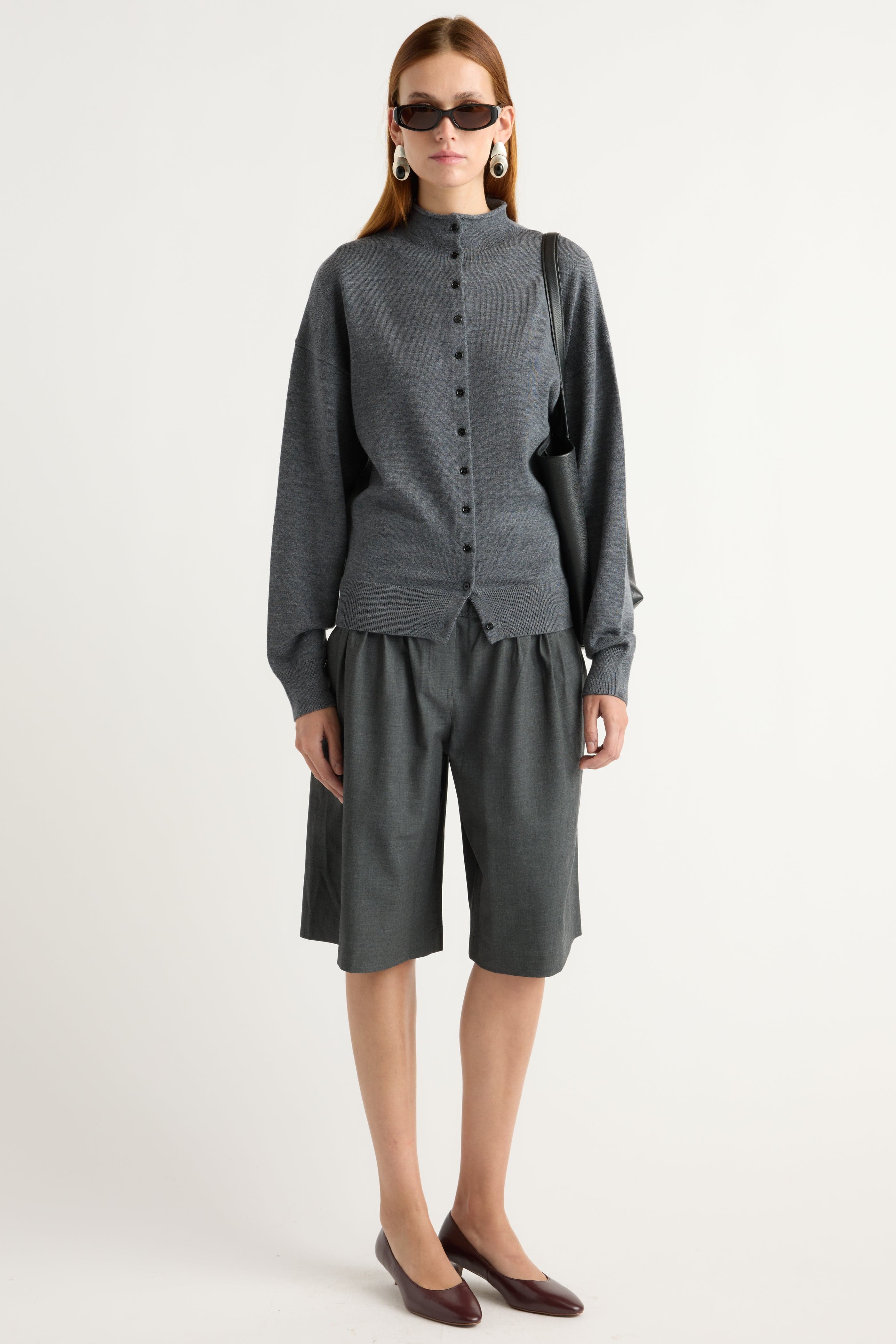 Charlee Lightweight Wool Button Cardigan - Image 3