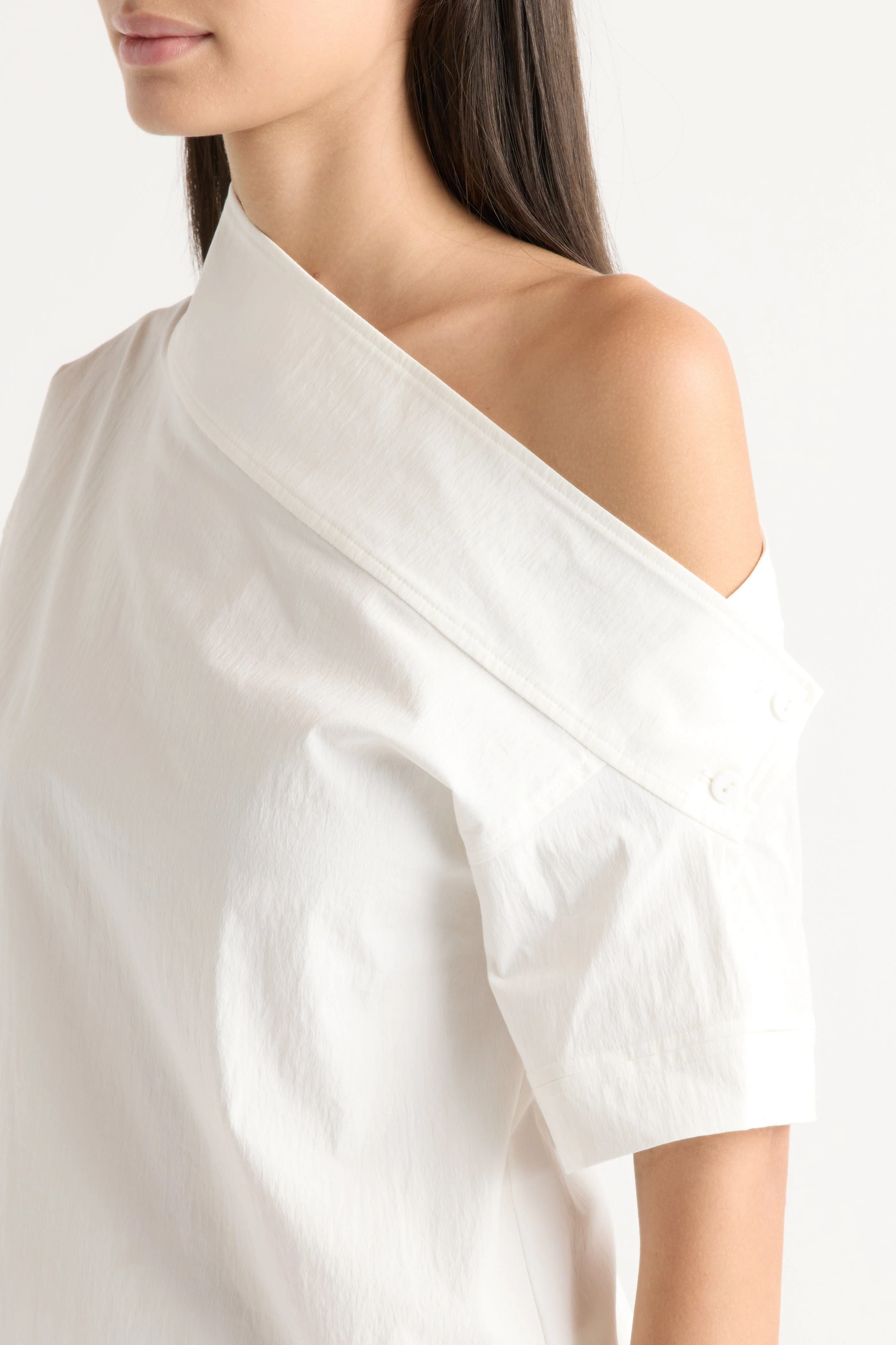 Chiyori Off-Shoulder Placket Blouse - Image 4
