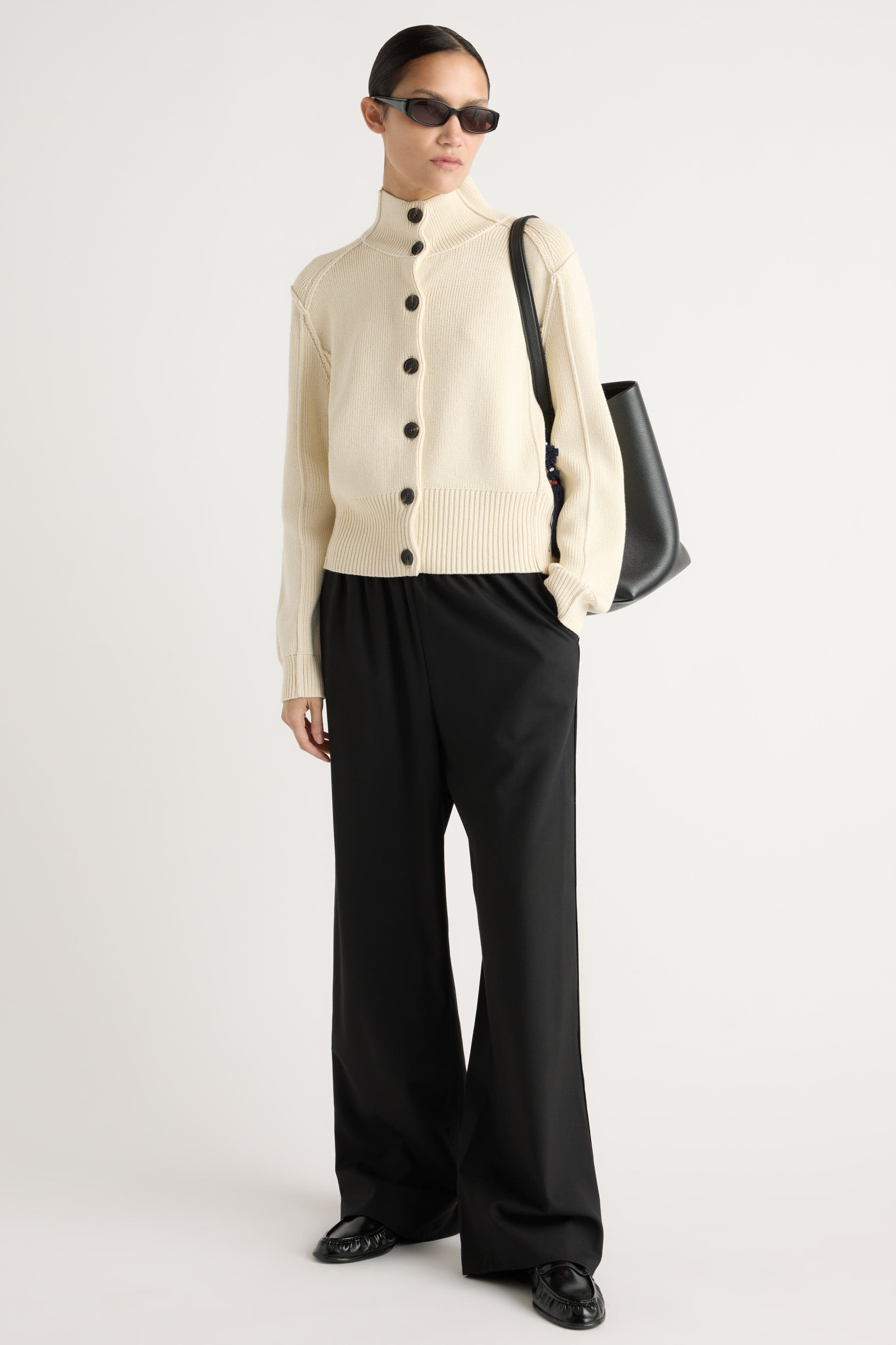 Clove Button Mock-Neck Knit Cardigan - Image 3