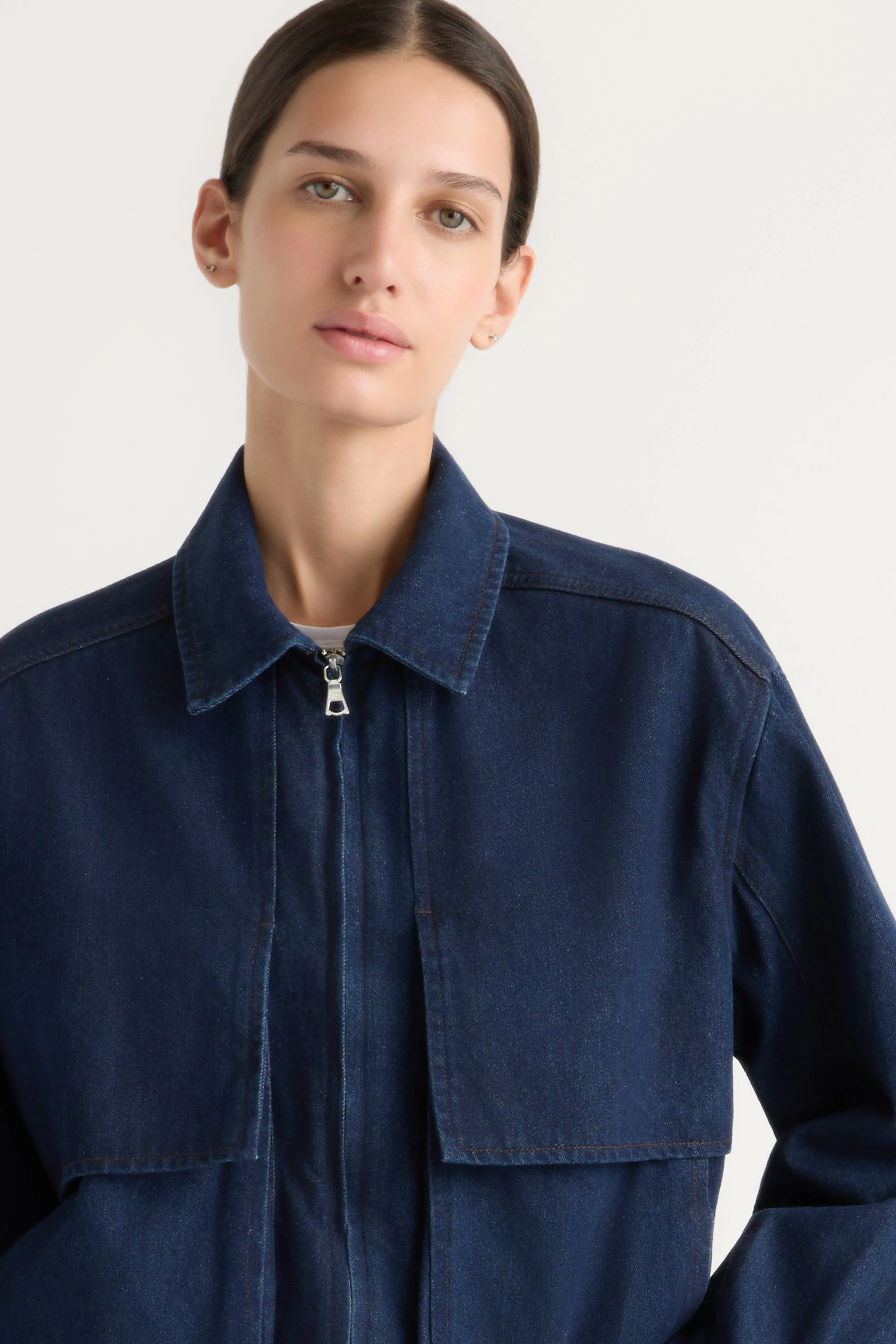 Cooper Denim Bomber Jacket - Image 4