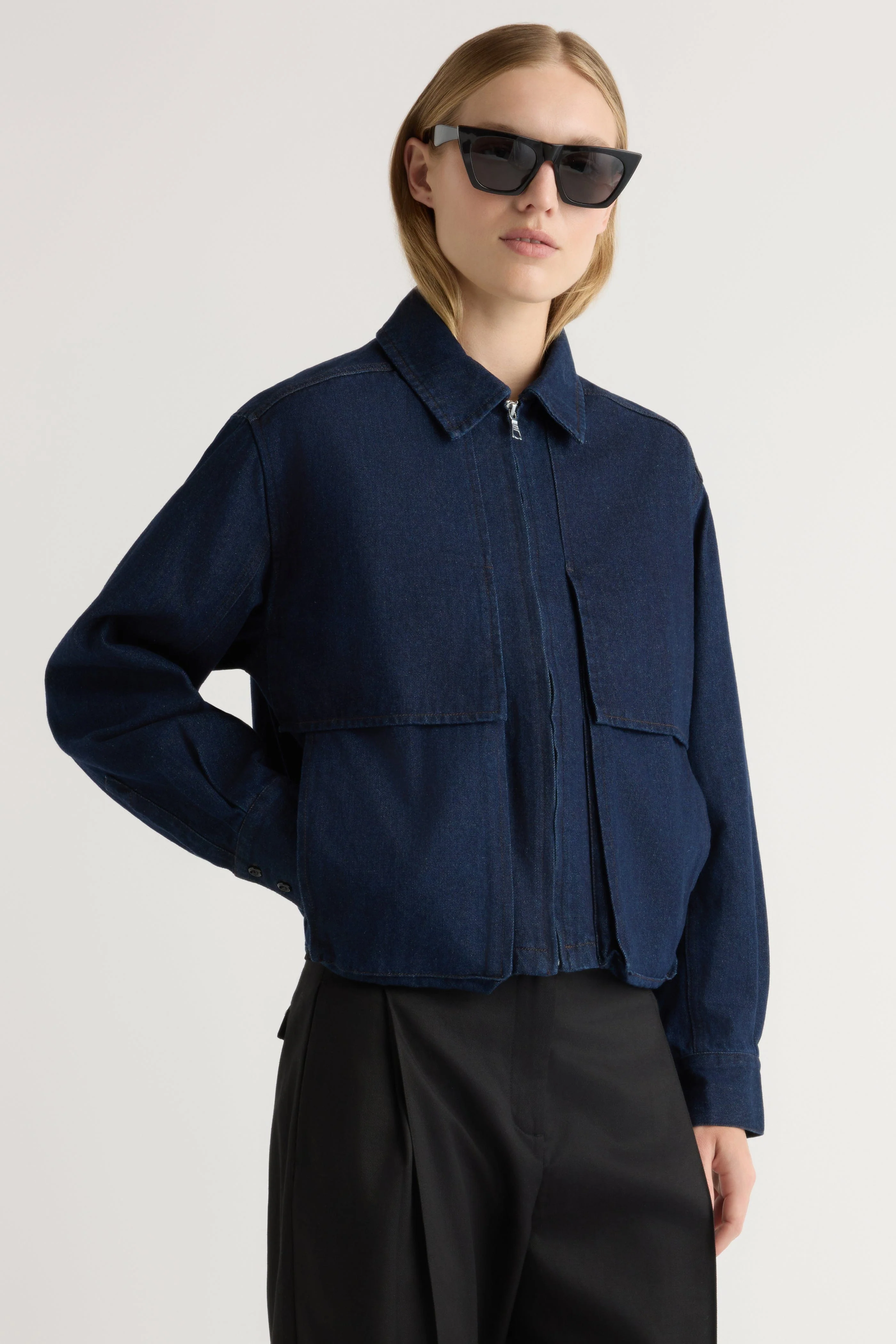 Cooper Denim Bomber Jacket - Image 5