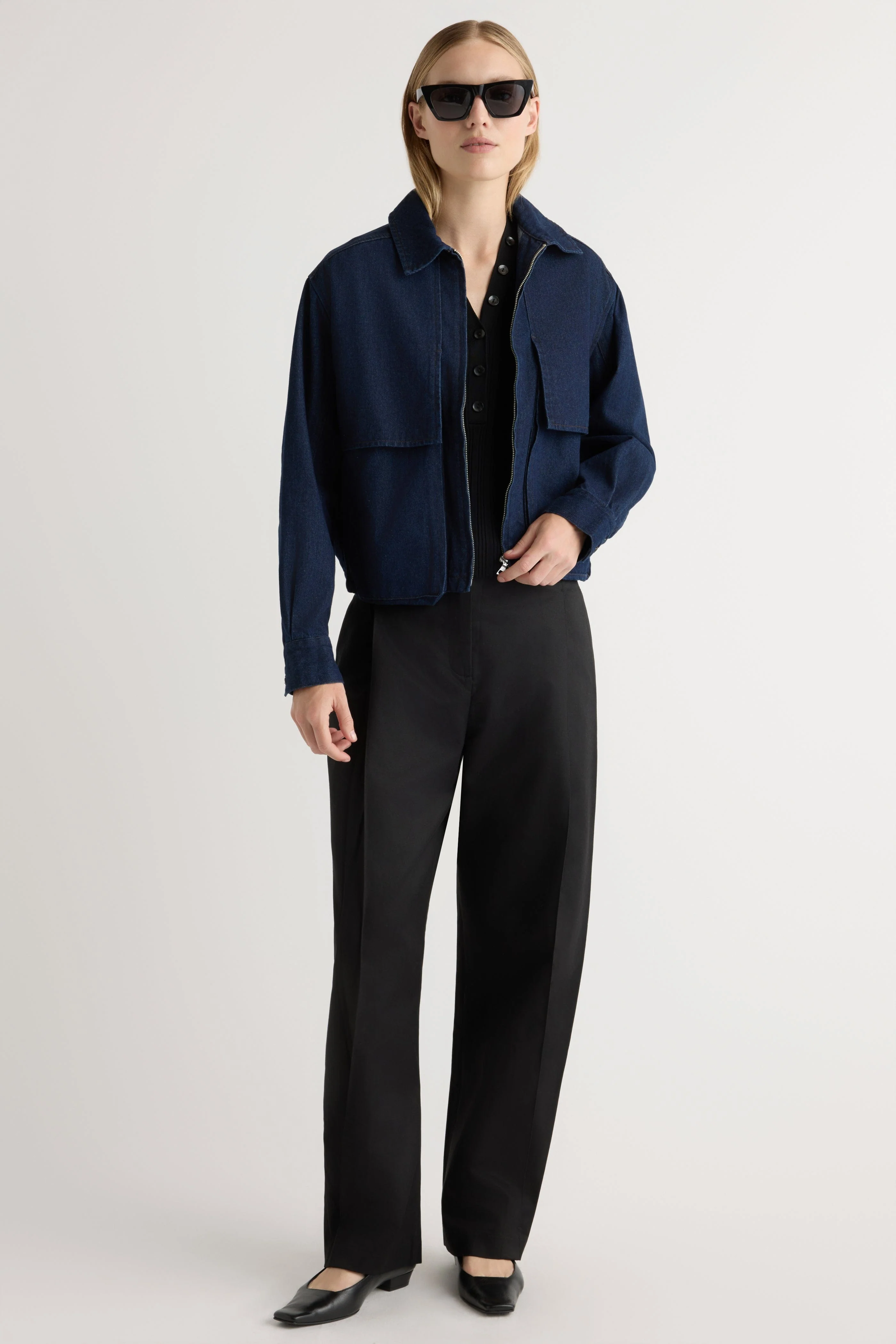 Cooper Denim Bomber Jacket - Image 6