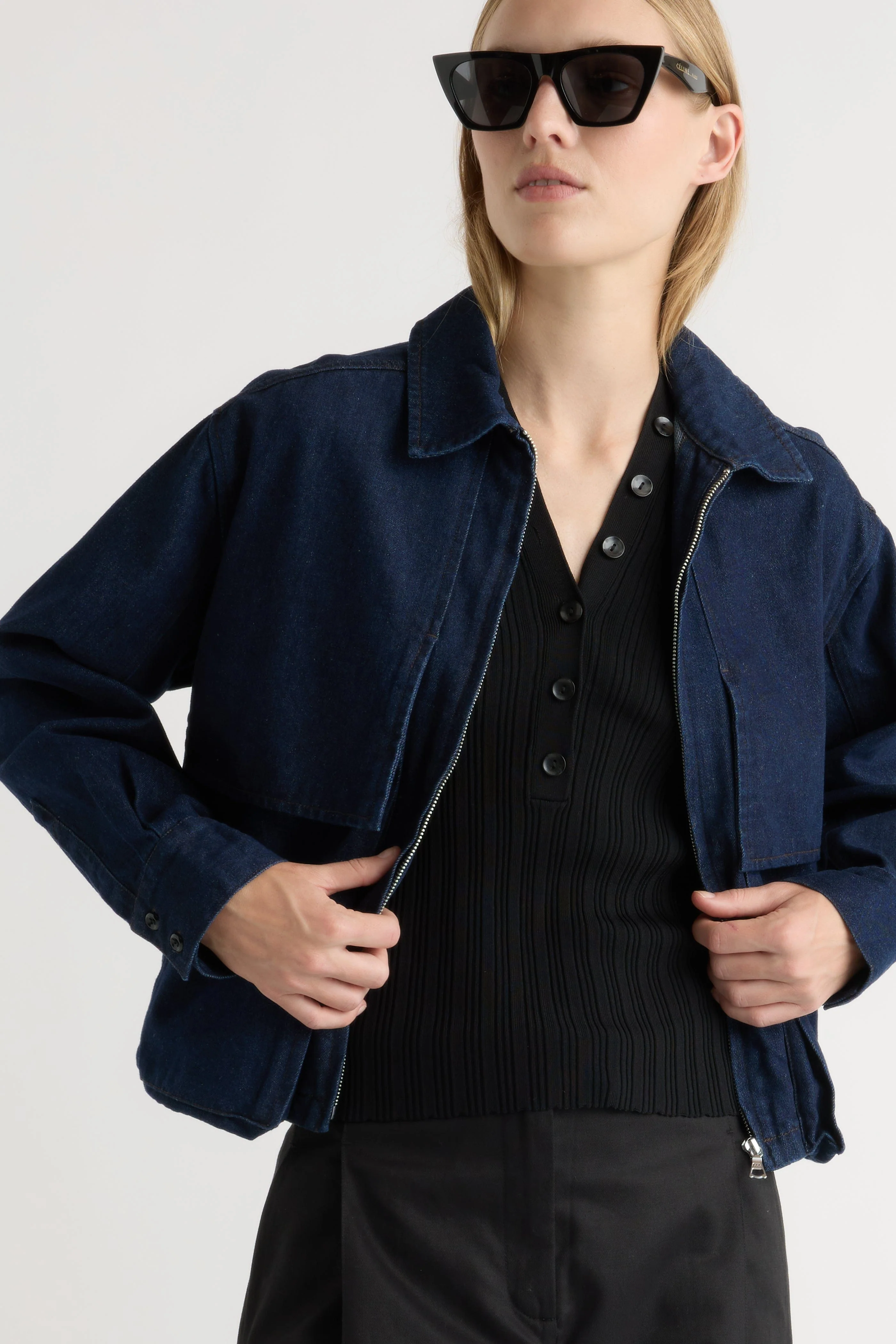 Cooper Denim Bomber Jacket - Image 7