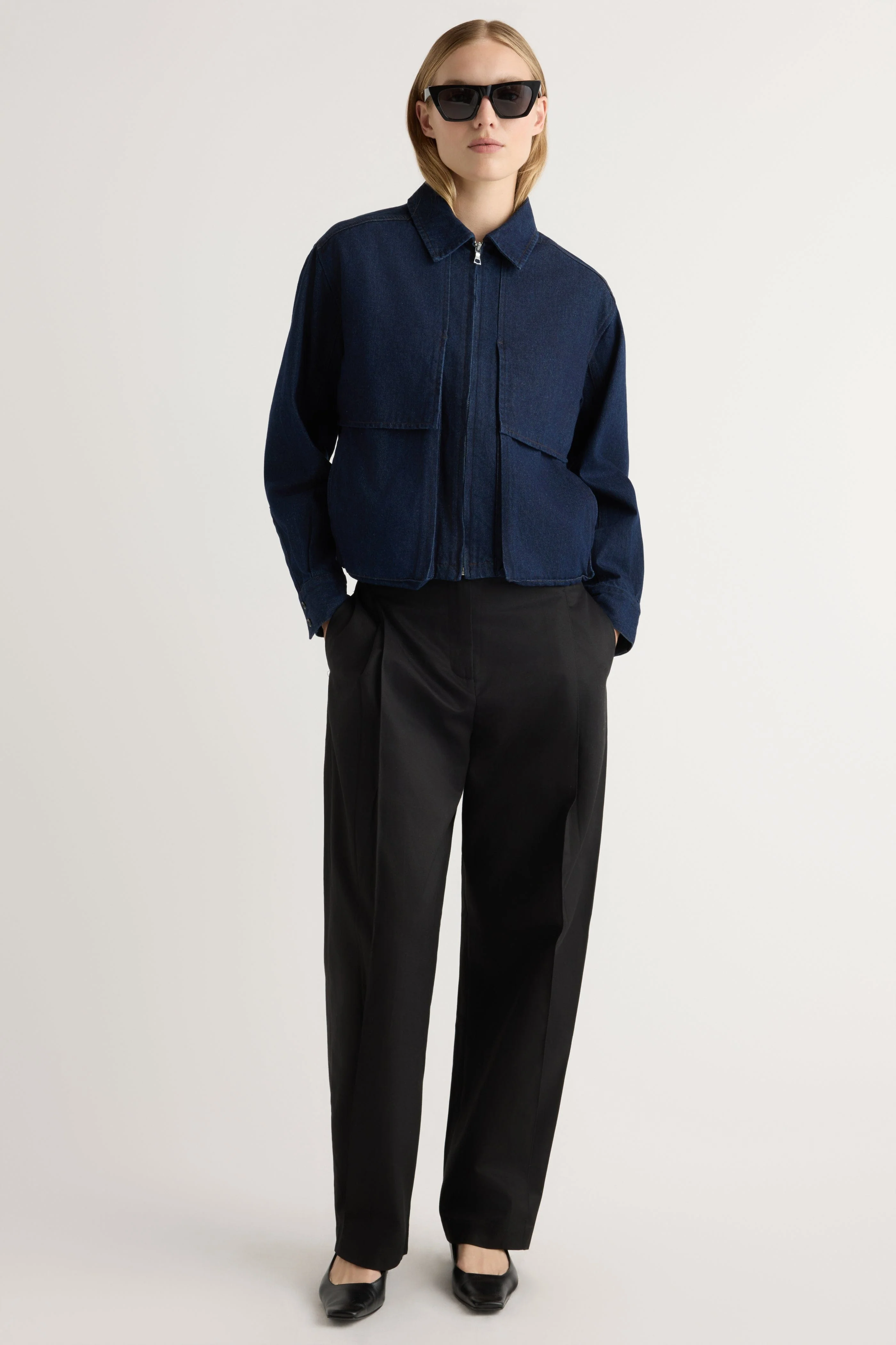 Cooper Denim Bomber Jacket - Image 8