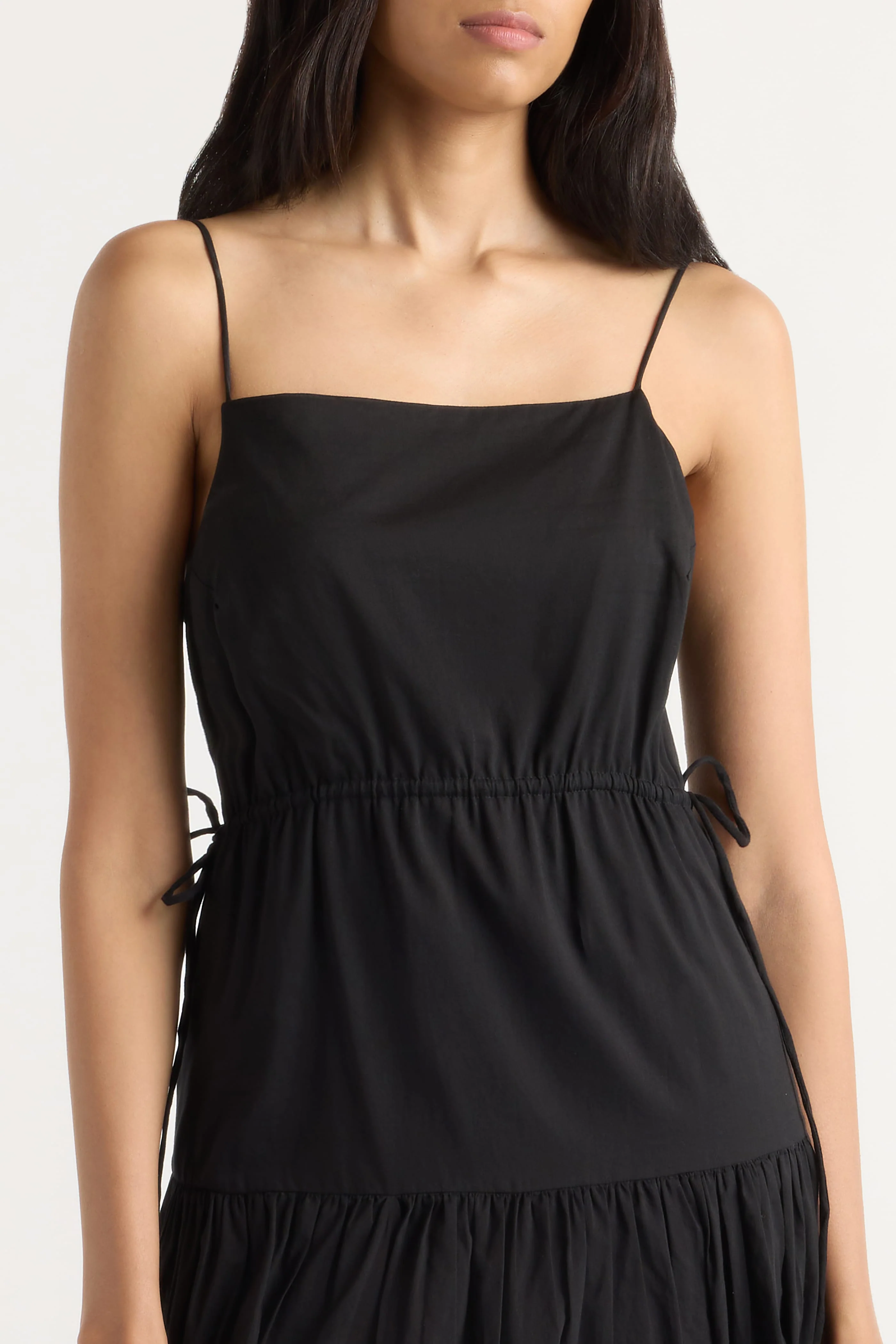 Dalia Tie-Waist Tiered Organic Cotton Dress - Image 4