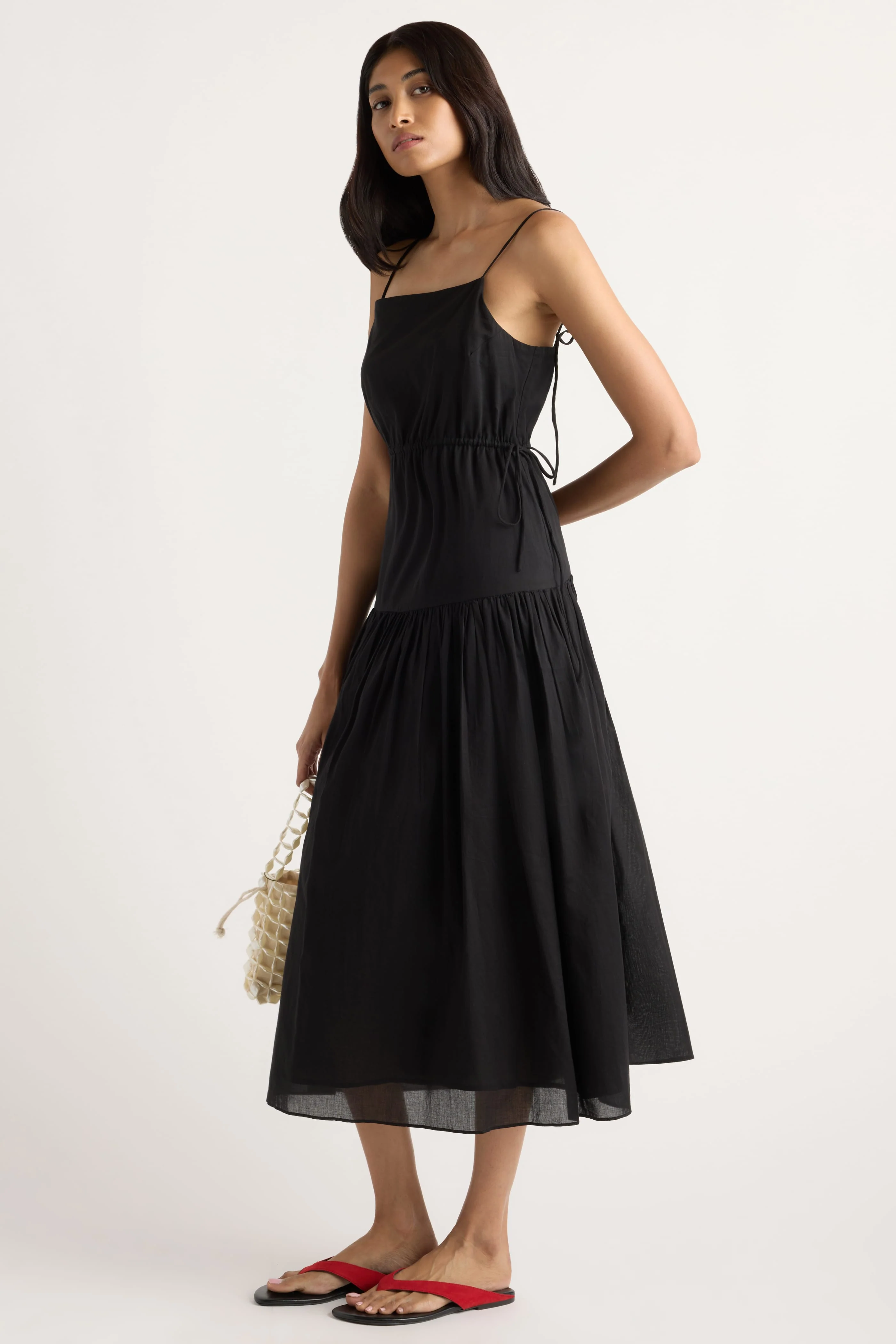 Dalia Tie-Waist Tiered Organic Cotton Dress - Image 5