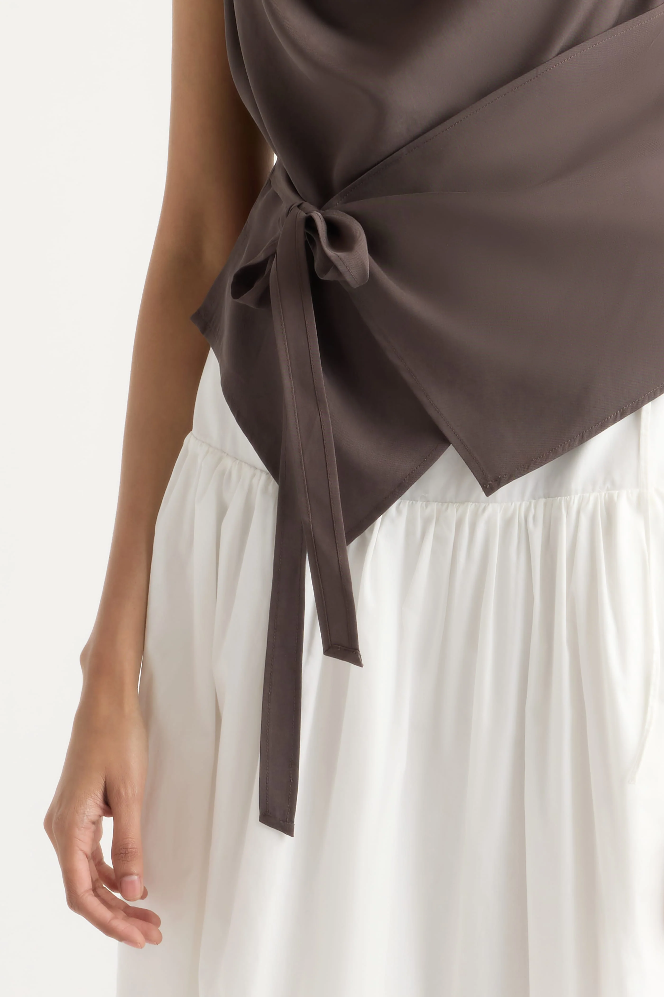 Dion Tencel Cowl-Neck Wrap Blouse - Image 6