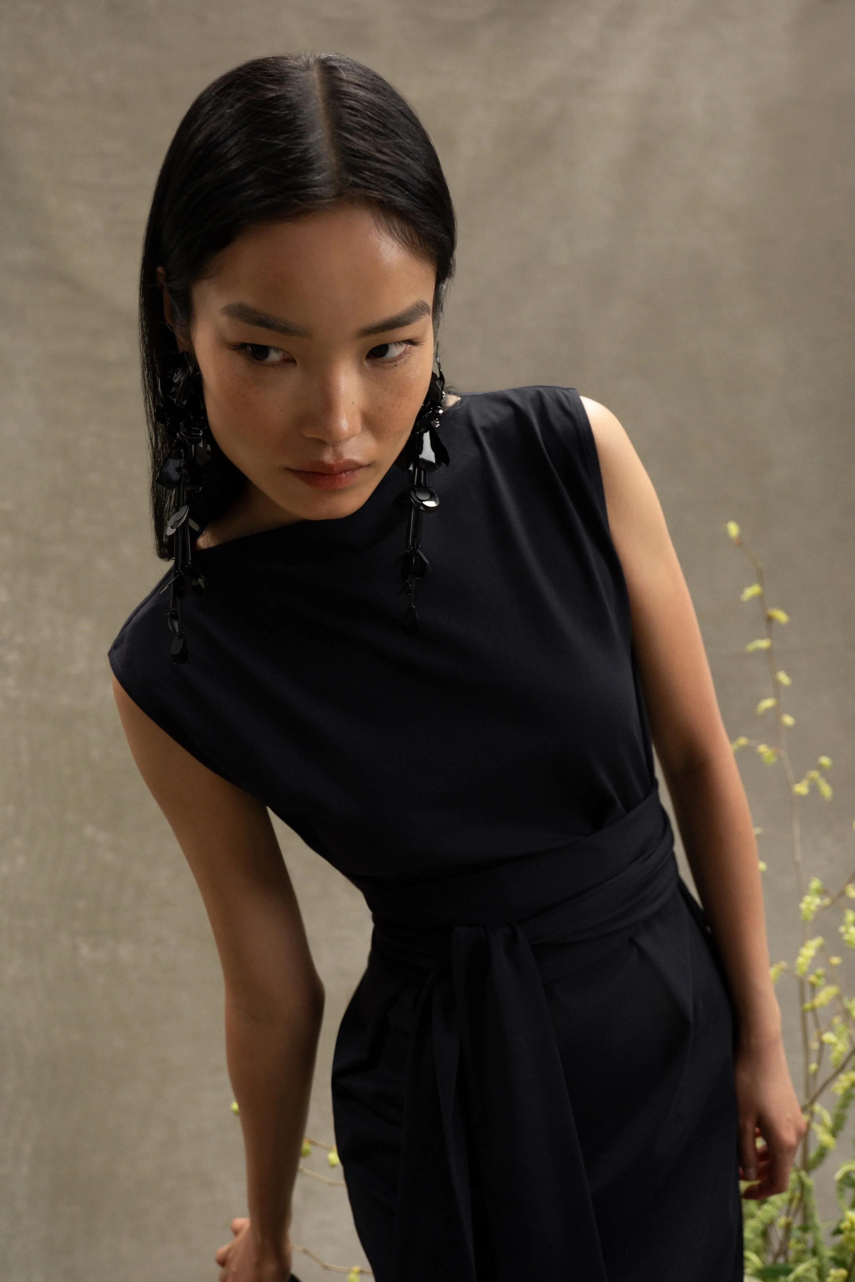 Edina Tie-Front Slit-Neck Dress - Image 10
