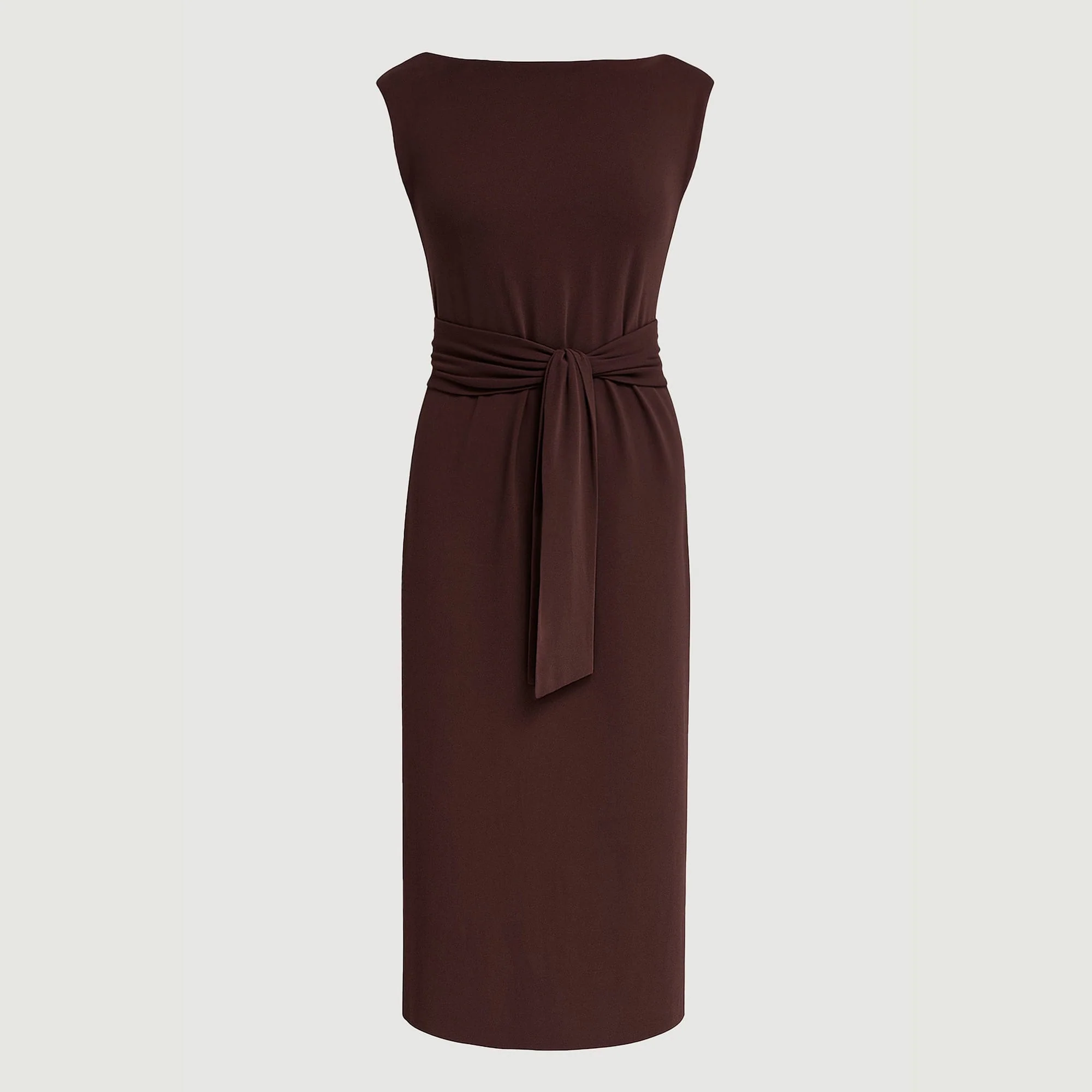 Edina Tie-Front Slit-Neck Dress (Petite)