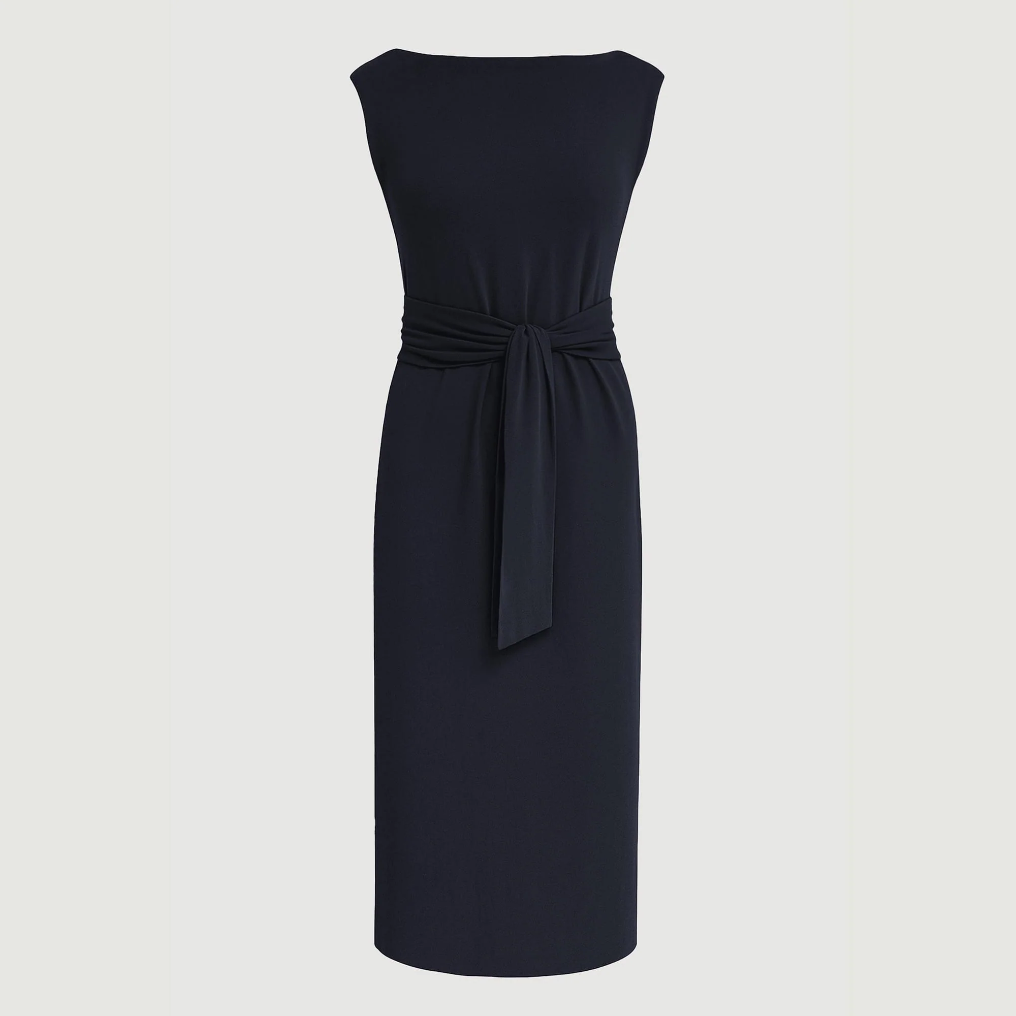 Edina Tie-Front Slit-Neck Dress (Petite)
