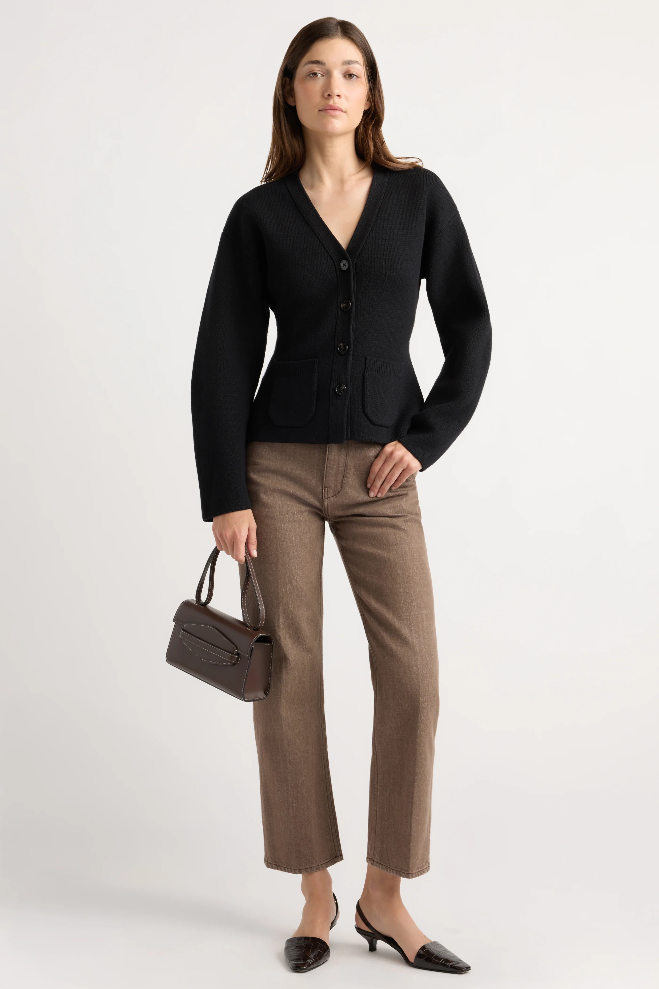 Elinor Organic Cotton-Wool V-Neck Cardigan - Image 3