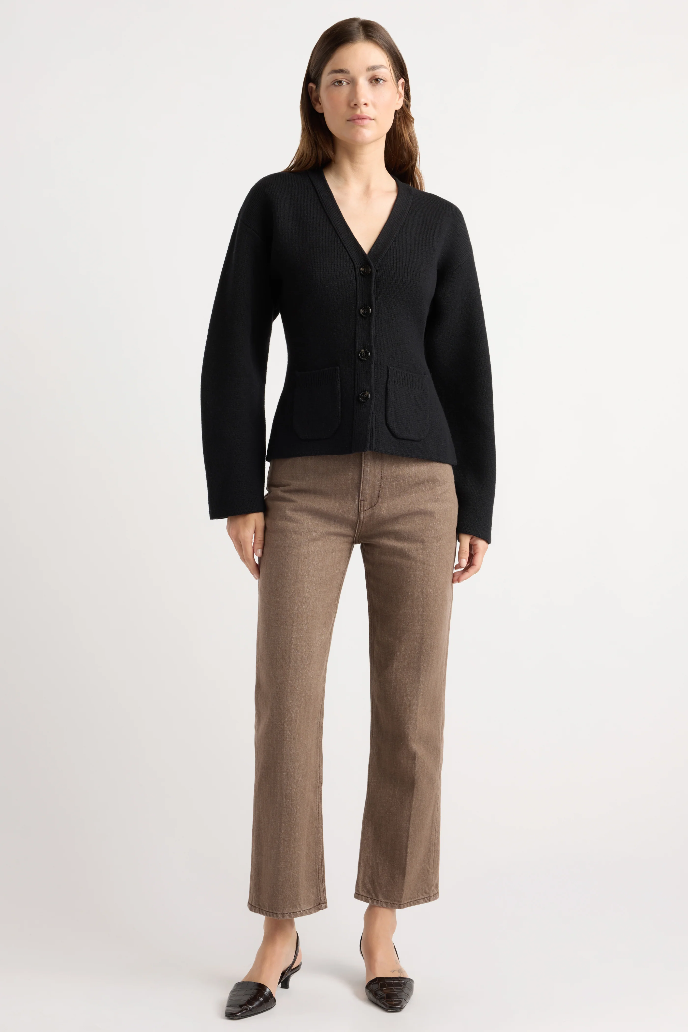 Elinor Organic Cotton-Wool V-Neck Cardigan - Image 5