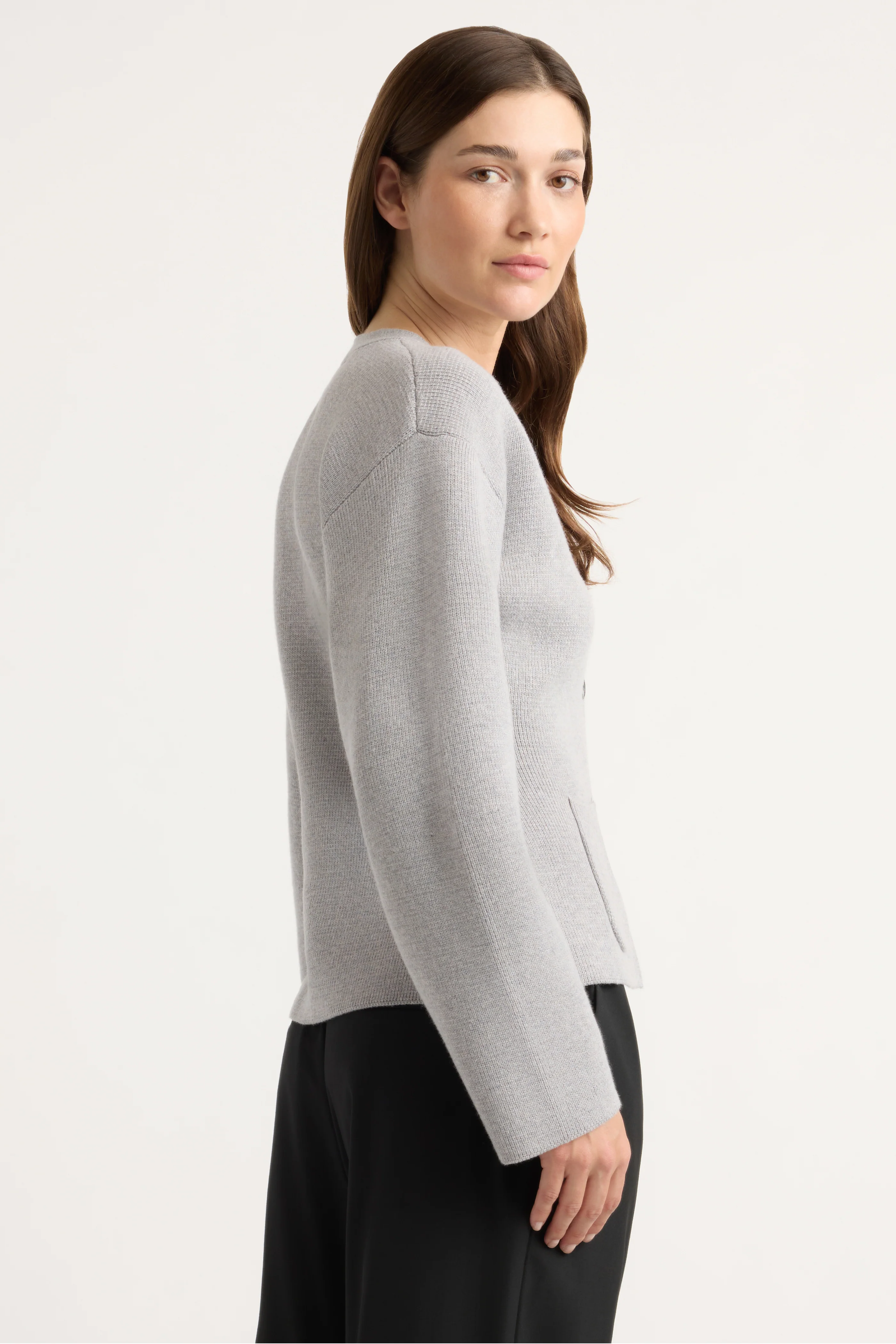 Elinor Organic Cotton-Wool V-Neck Cardigan - Image 5